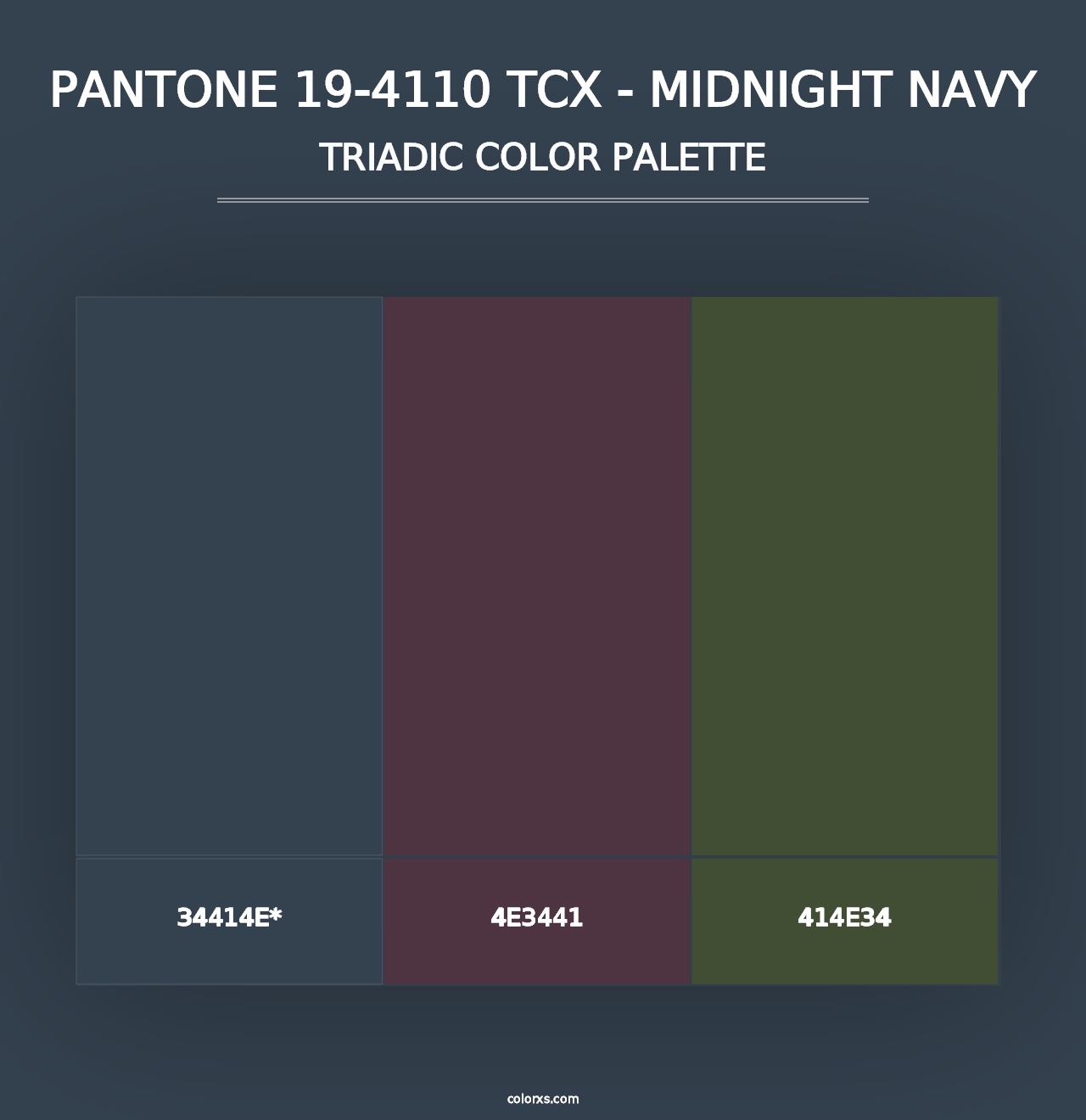 PANTONE 19-4110 TCX - Midnight Navy - Triadic Color Palette