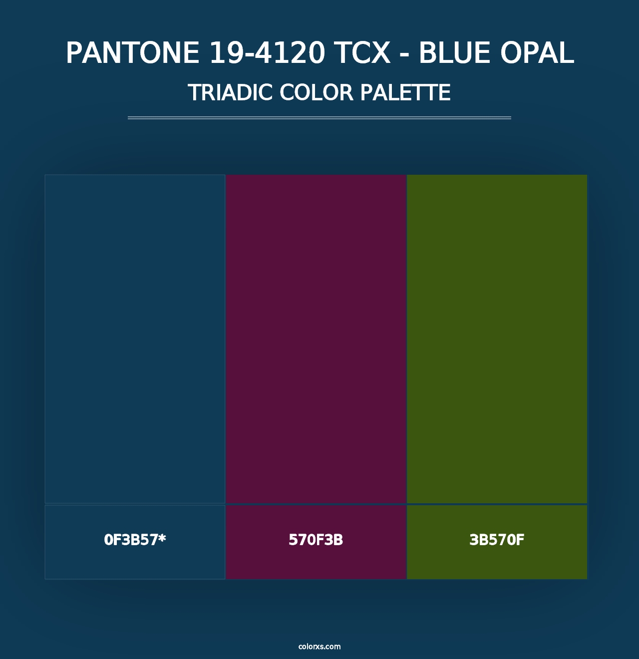 PANTONE 19-4120 TCX - Blue Opal - Triadic Color Palette