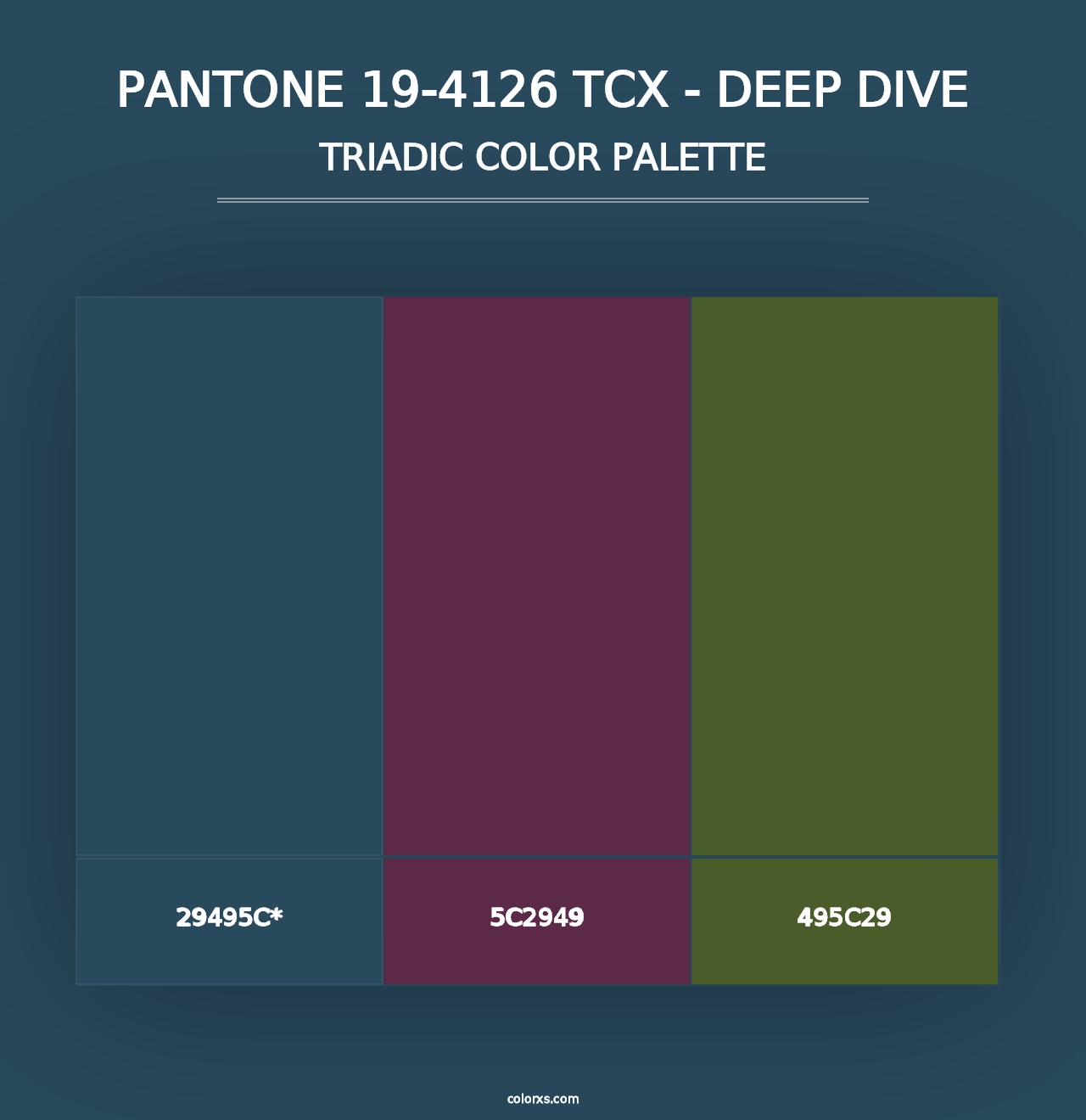 PANTONE 19-4126 TCX - Deep Dive - Triadic Color Palette