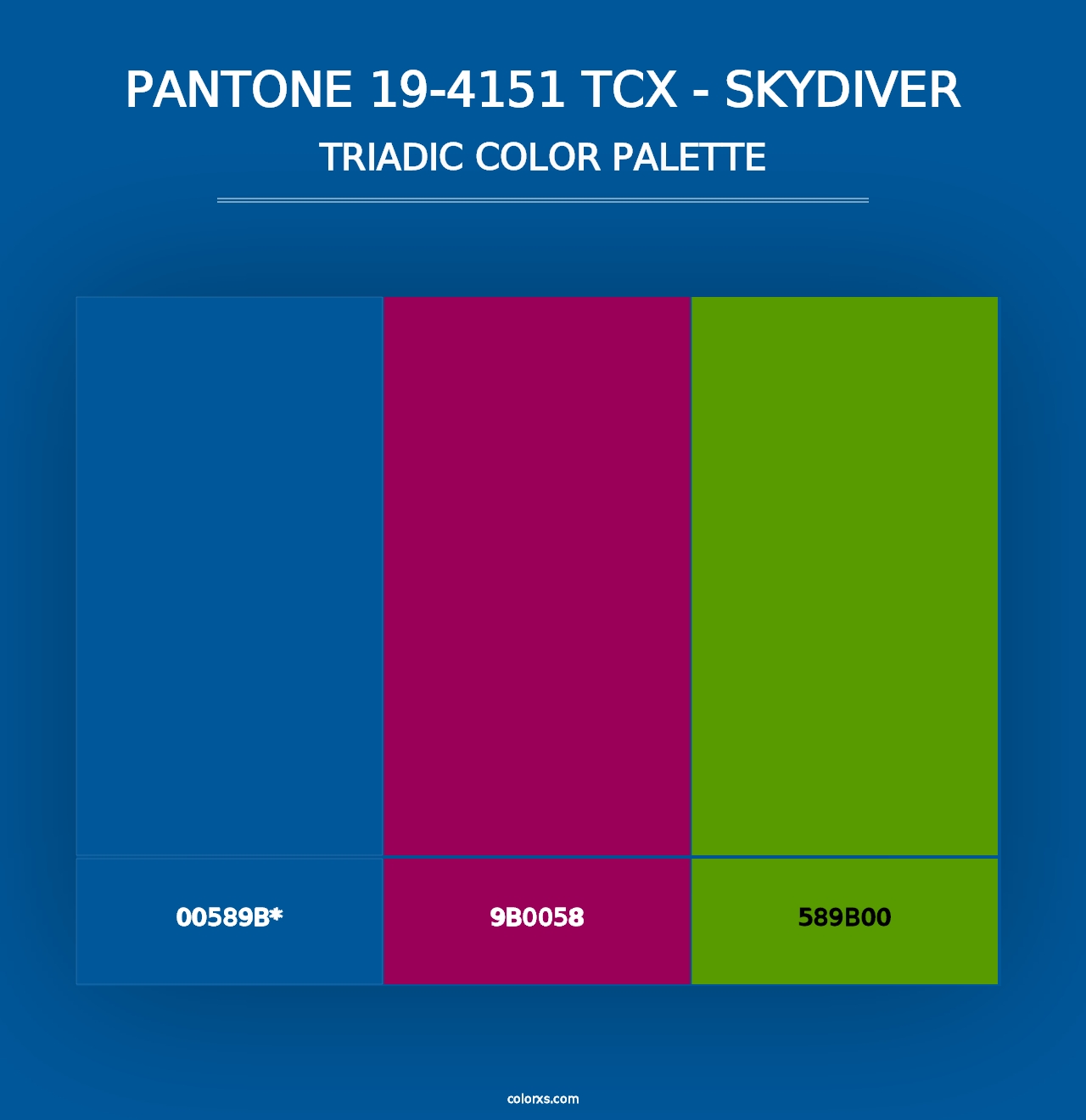 PANTONE 19-4151 TCX - Skydiver - Triadic Color Palette