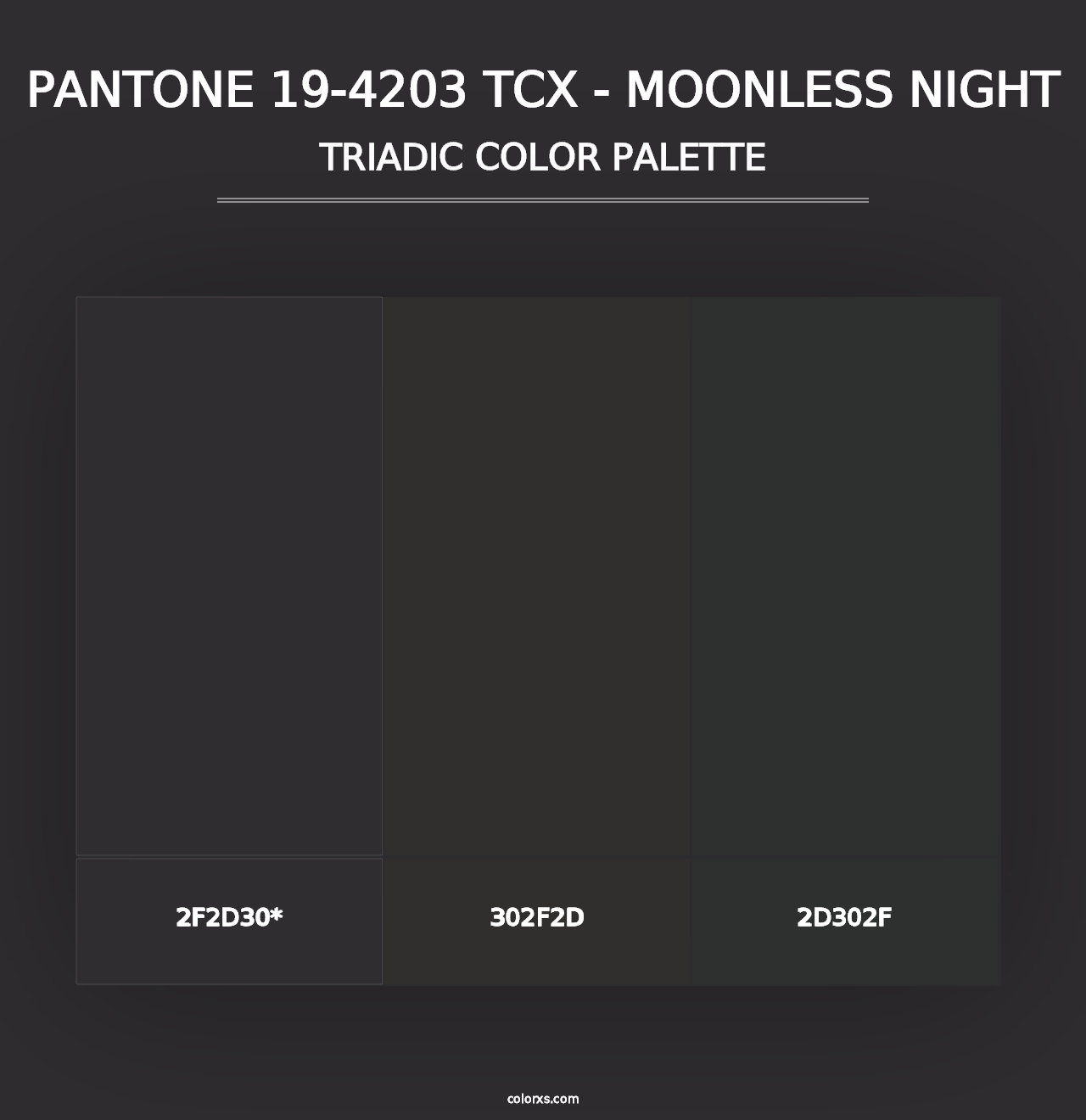 PANTONE 19-4203 TCX - Moonless Night - Triadic Color Palette