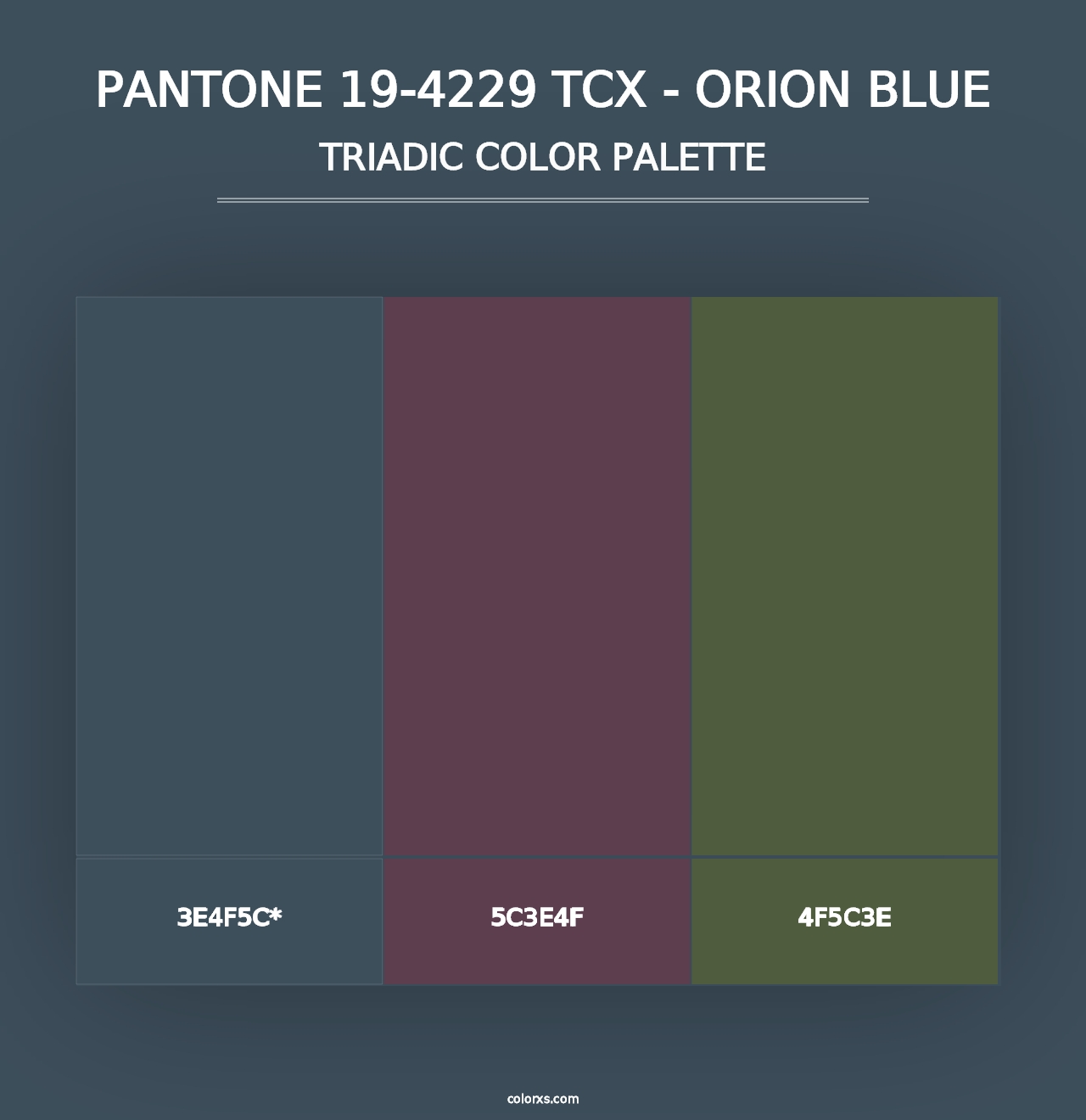 PANTONE 19-4229 TCX - Orion Blue - Triadic Color Palette