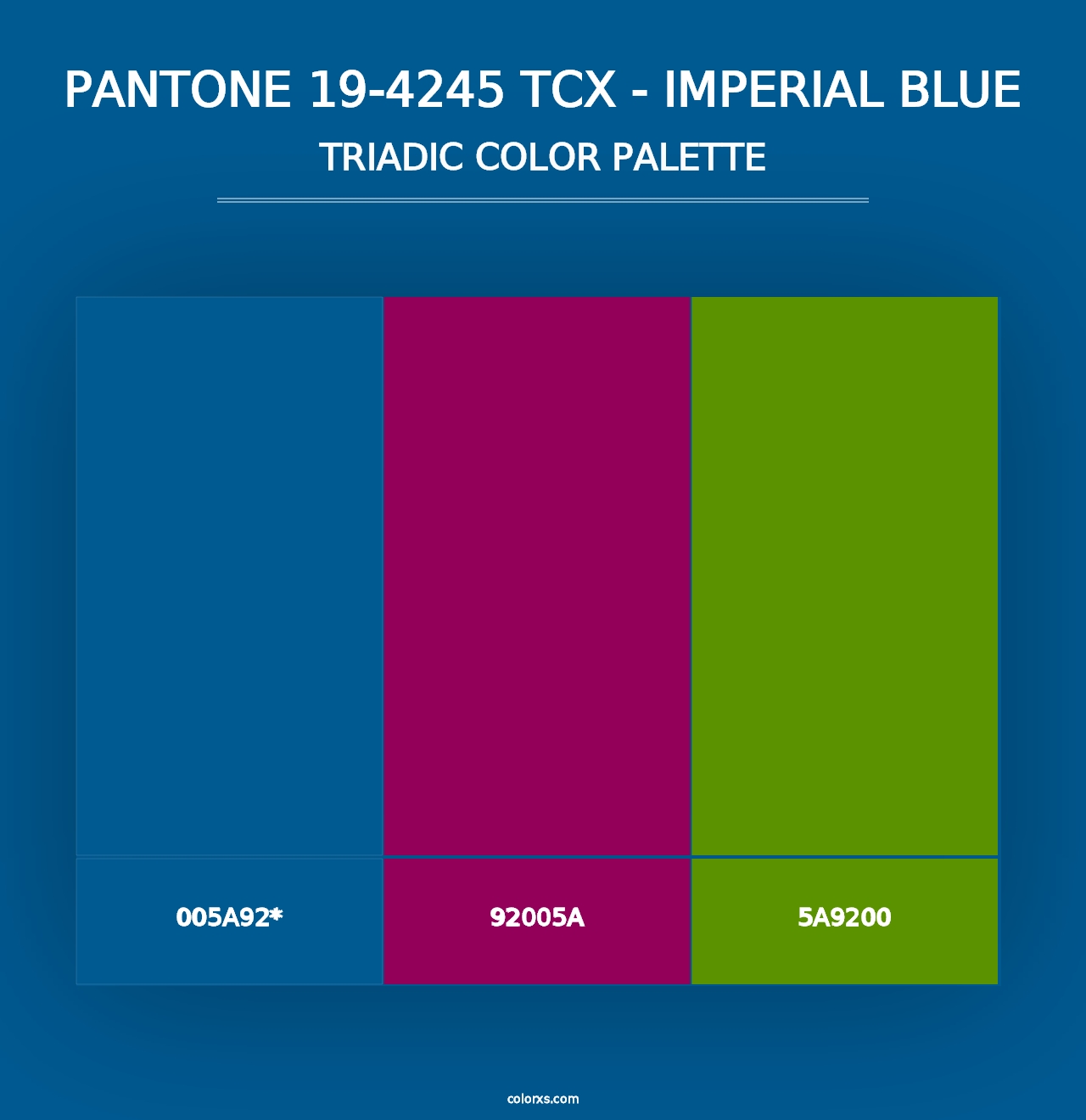 PANTONE 19-4245 TCX - Imperial Blue - Triadic Color Palette