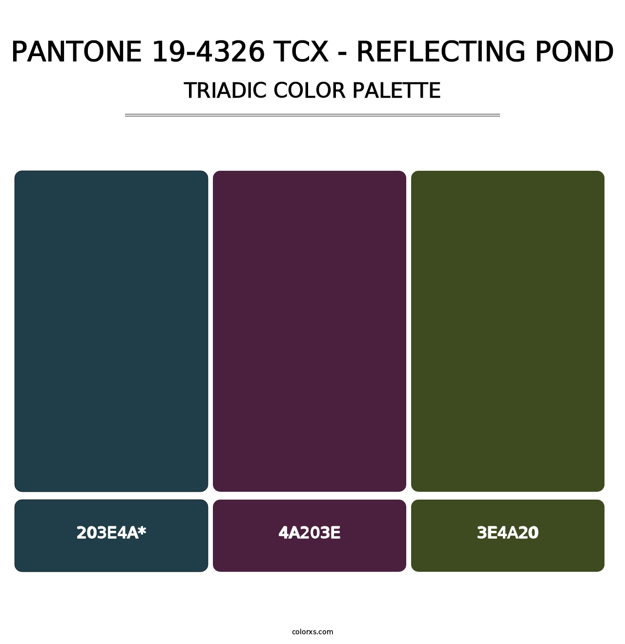 PANTONE 19-4326 TCX - Reflecting Pond - Triadic Color Palette