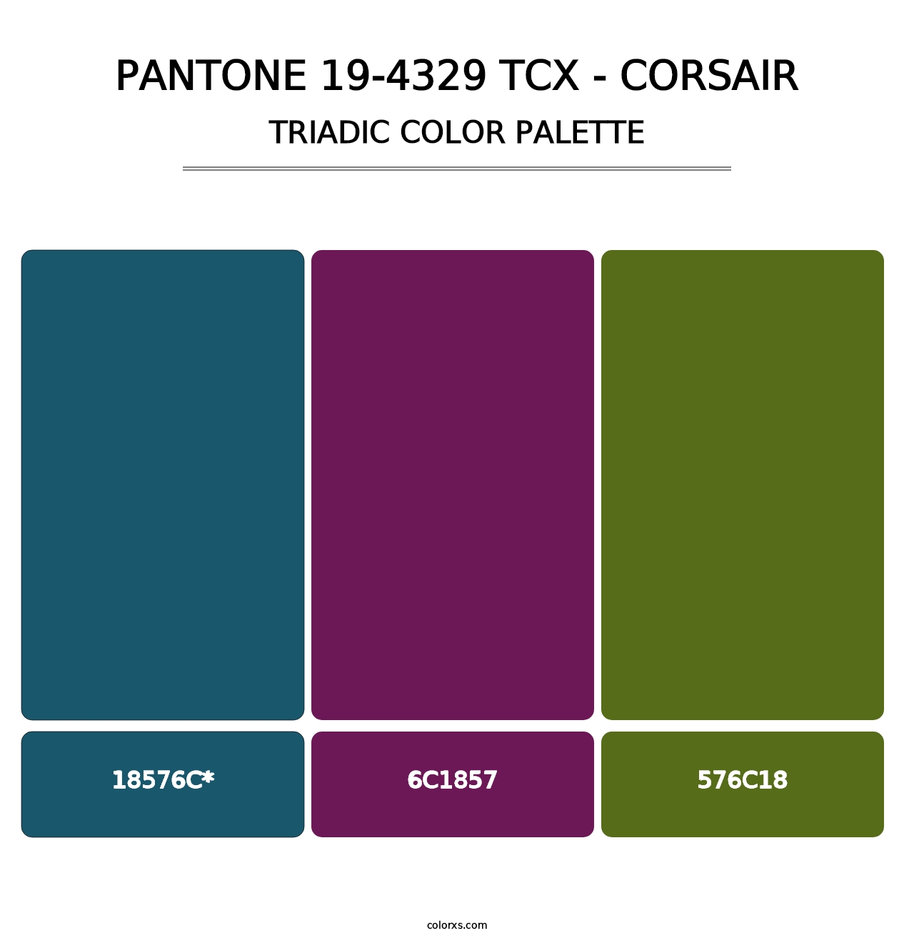 PANTONE 19-4329 TCX - Corsair - Triadic Color Palette