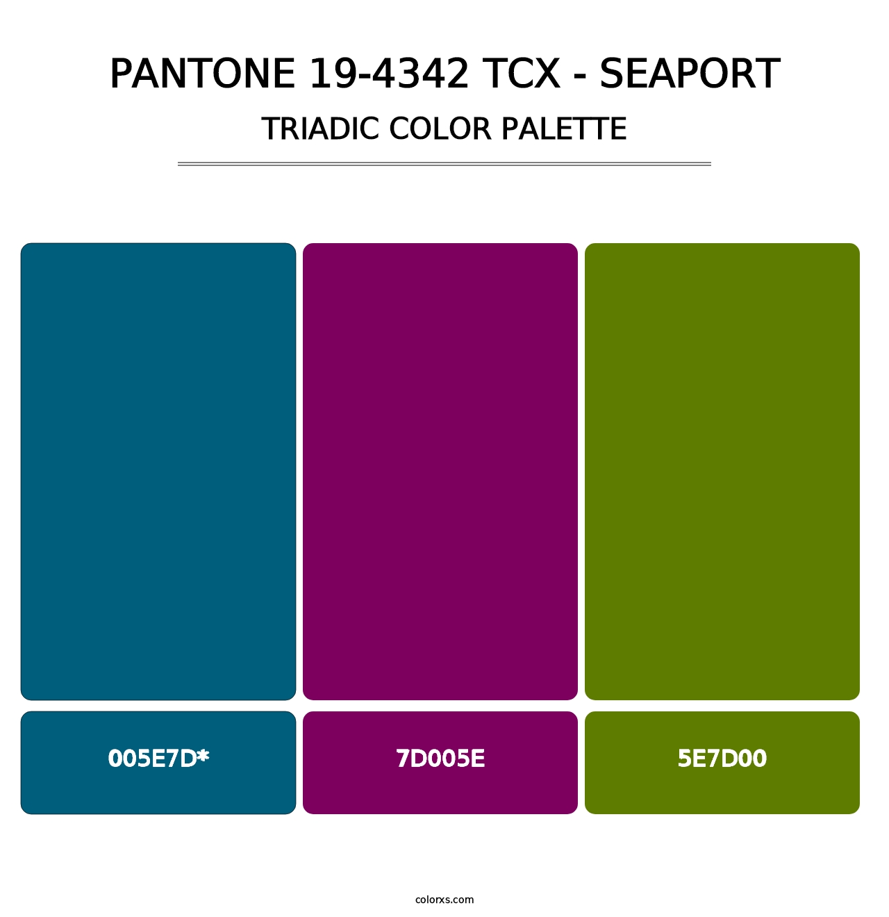 PANTONE 19-4342 TCX - Seaport - Triadic Color Palette