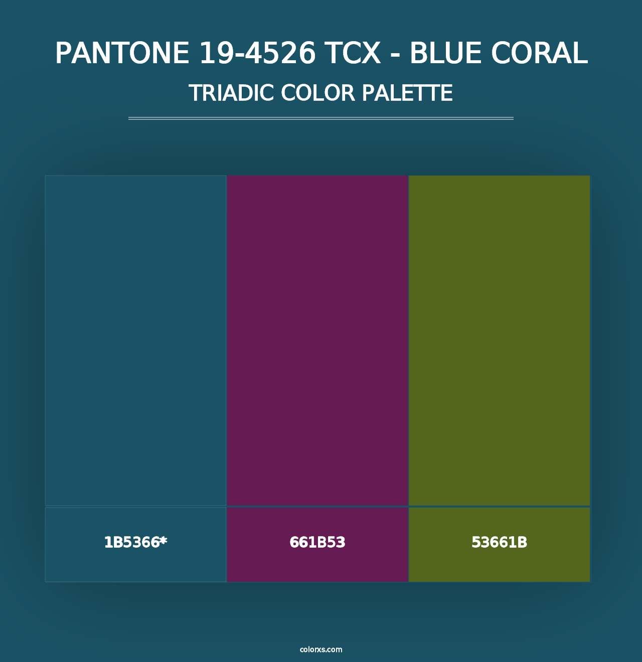 PANTONE 19-4526 TCX - Blue Coral - Triadic Color Palette