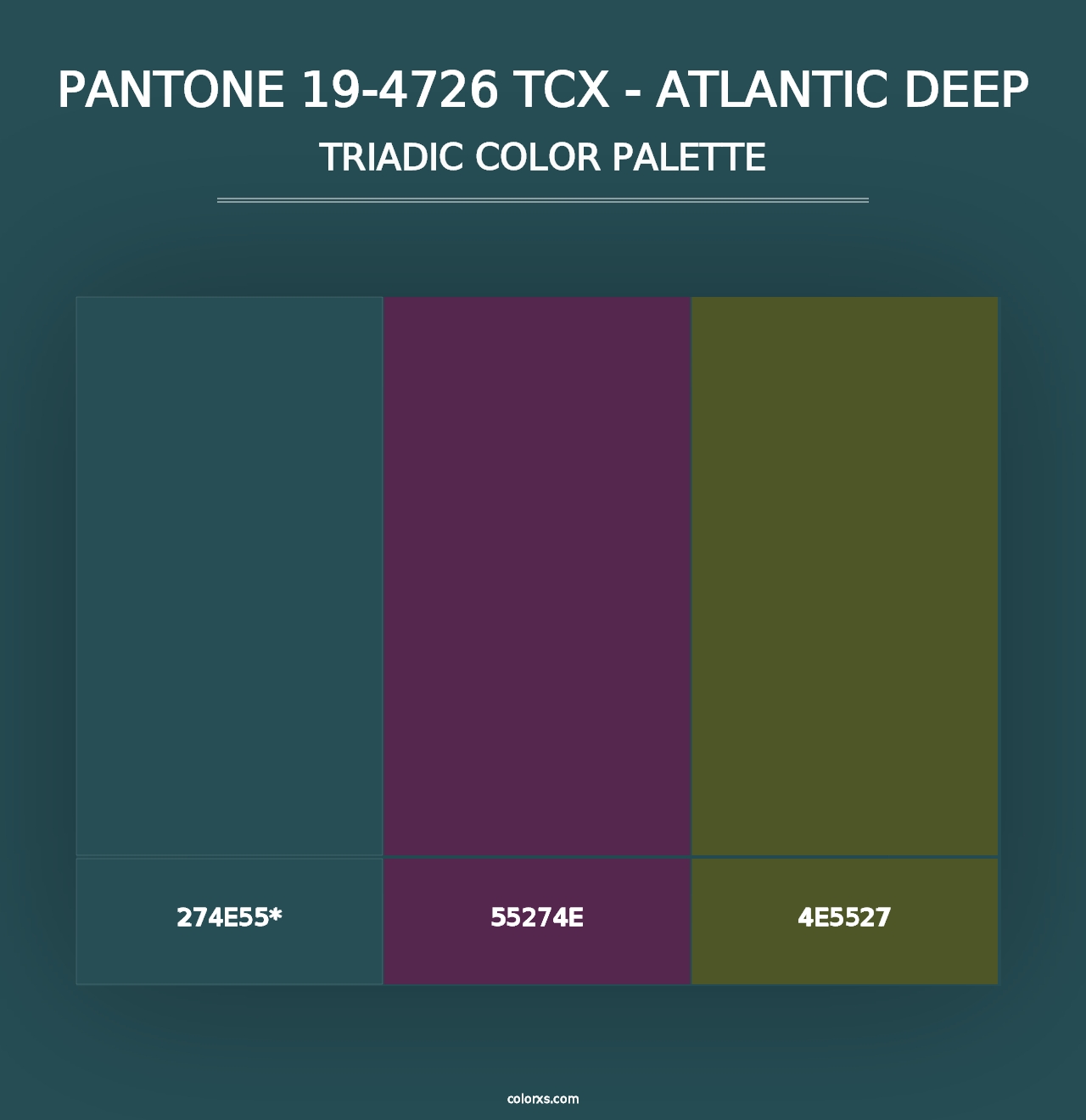 PANTONE 19-4726 TCX - Atlantic Deep - Triadic Color Palette