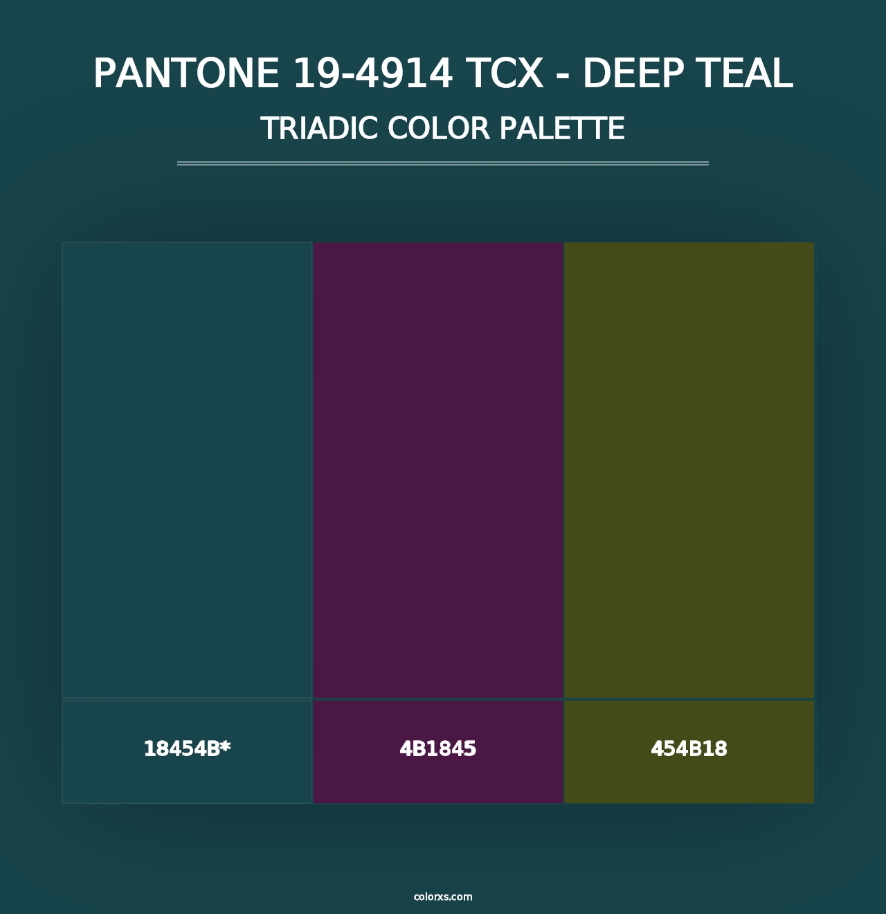 PANTONE 19-4914 TCX - Deep Teal - Triadic Color Palette