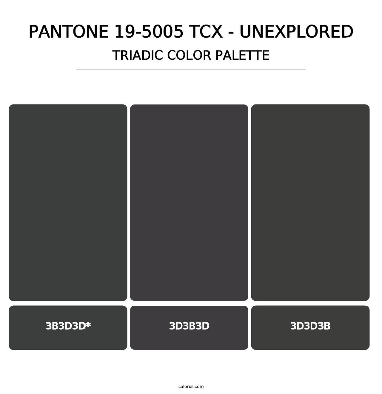 PANTONE 19-5005 TCX - Unexplored - Triadic Color Palette