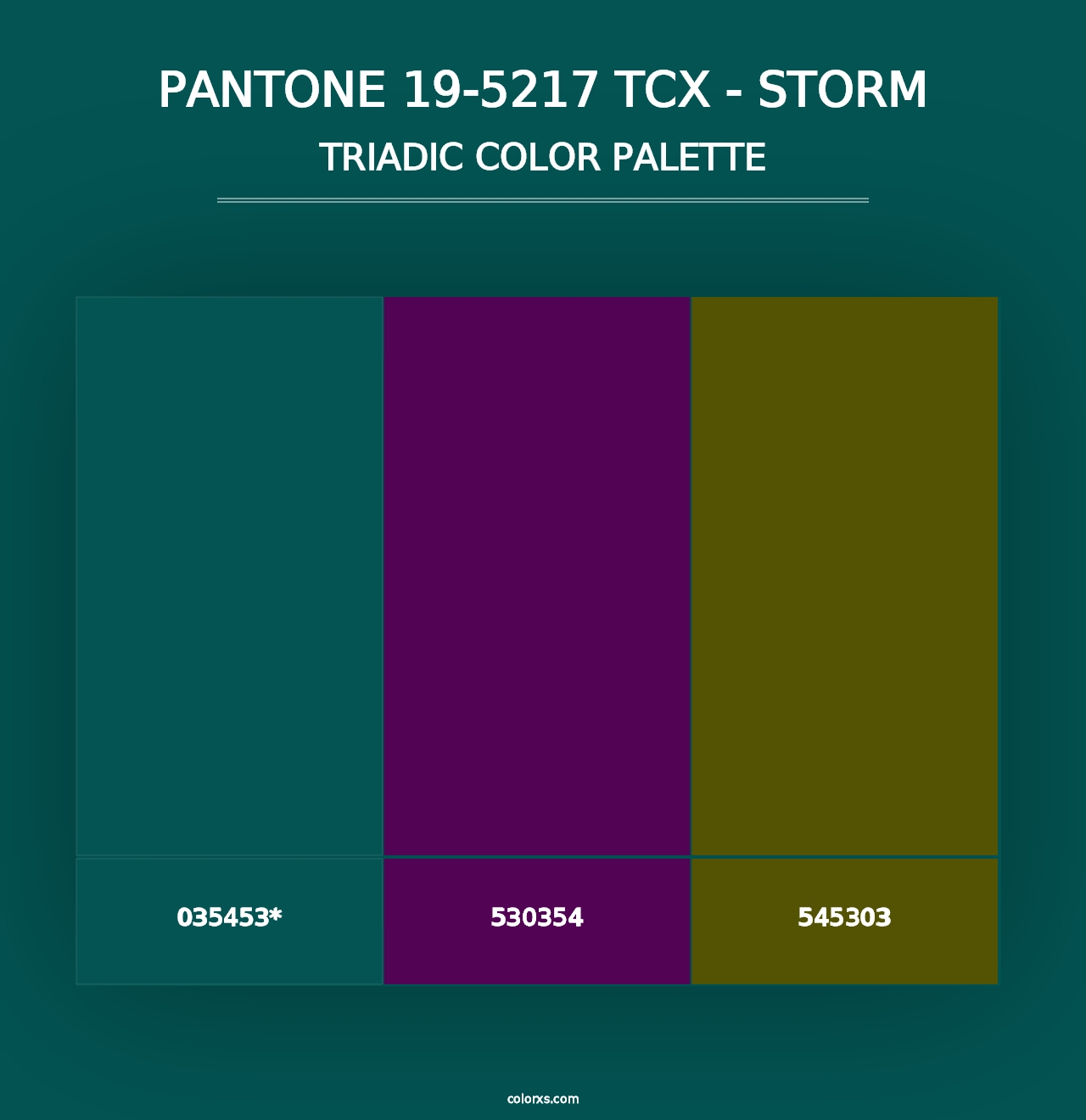 PANTONE 19-5217 TCX - Storm - Triadic Color Palette