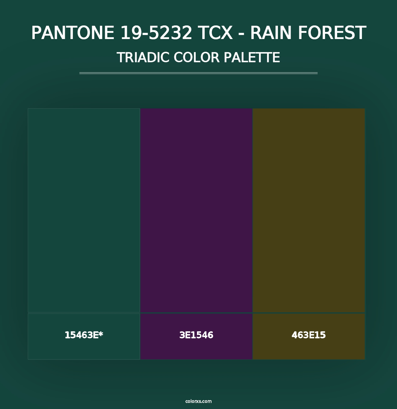 PANTONE 19-5232 TCX - Rain Forest - Triadic Color Palette