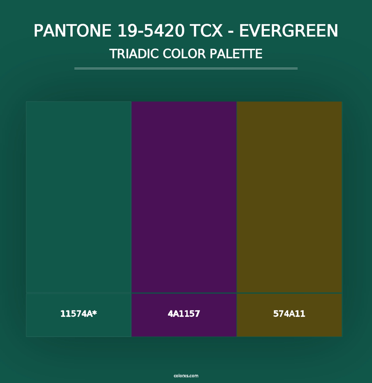 PANTONE 19-5420 TCX - Evergreen - Triadic Color Palette