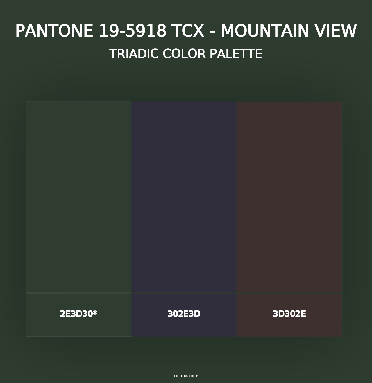 PANTONE 19-5918 TCX - Mountain View - Triadic Color Palette