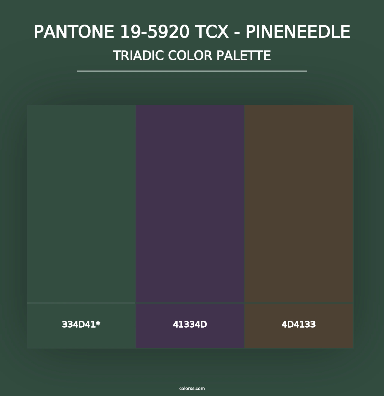 PANTONE 19-5920 TCX - Pineneedle - Triadic Color Palette