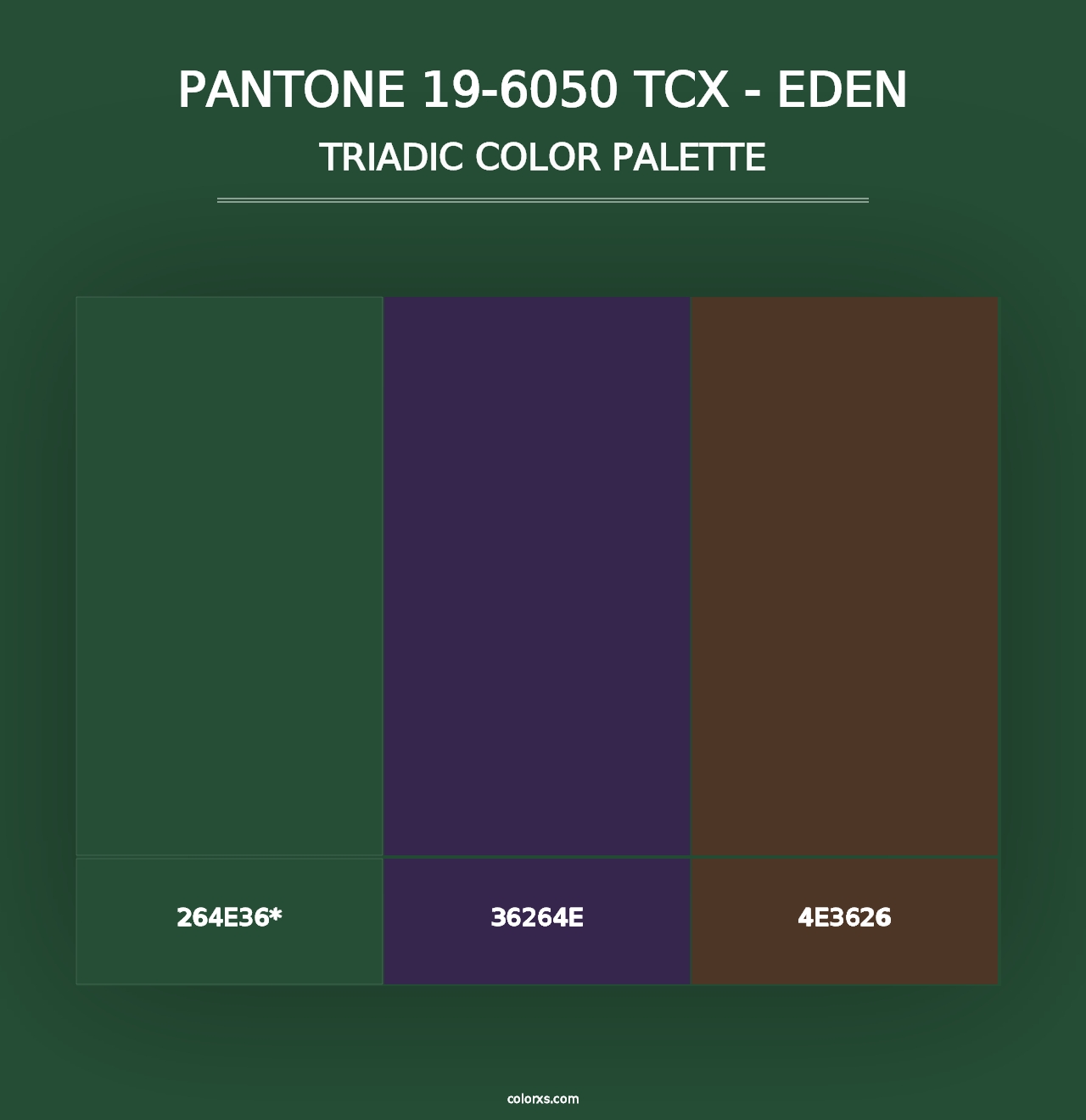 PANTONE 19-6050 TCX - Eden - Triadic Color Palette