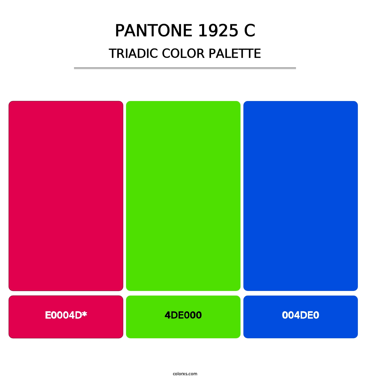 PANTONE 1925 C - Triadic Color Palette