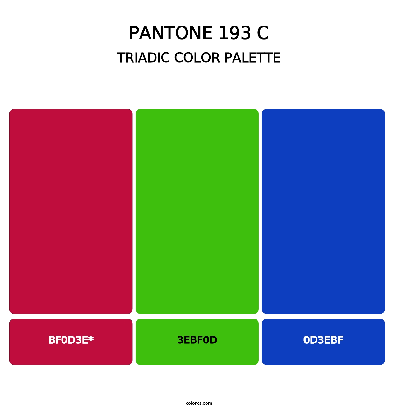 PANTONE 193 C - Triadic Color Palette