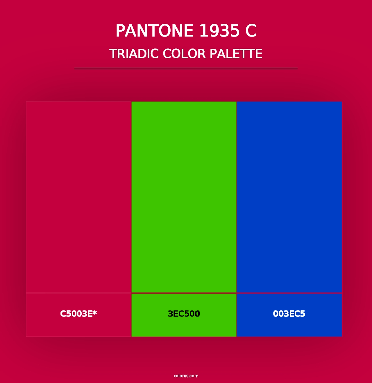 PANTONE 1935 C - Triadic Color Palette