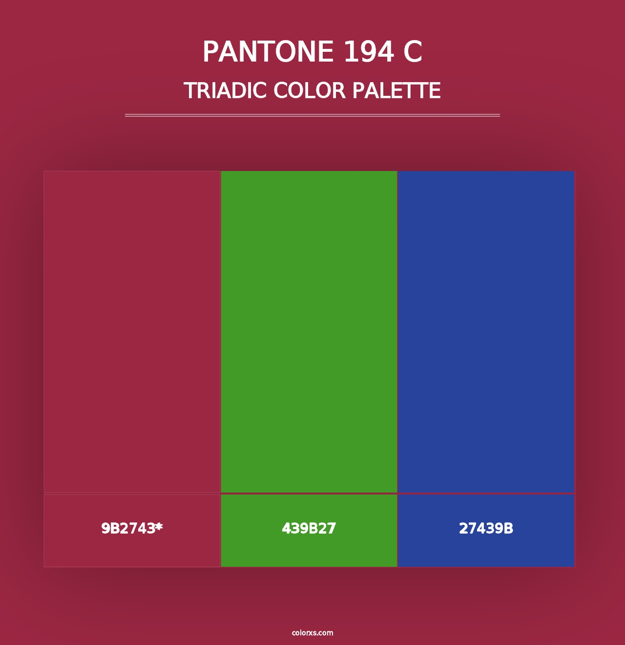 PANTONE 194 C - Triadic Color Palette