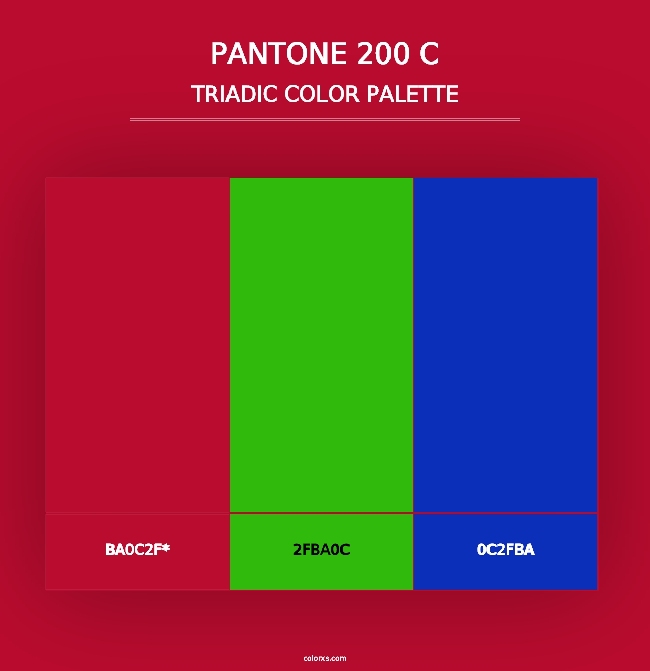 PANTONE 200 C - Triadic Color Palette