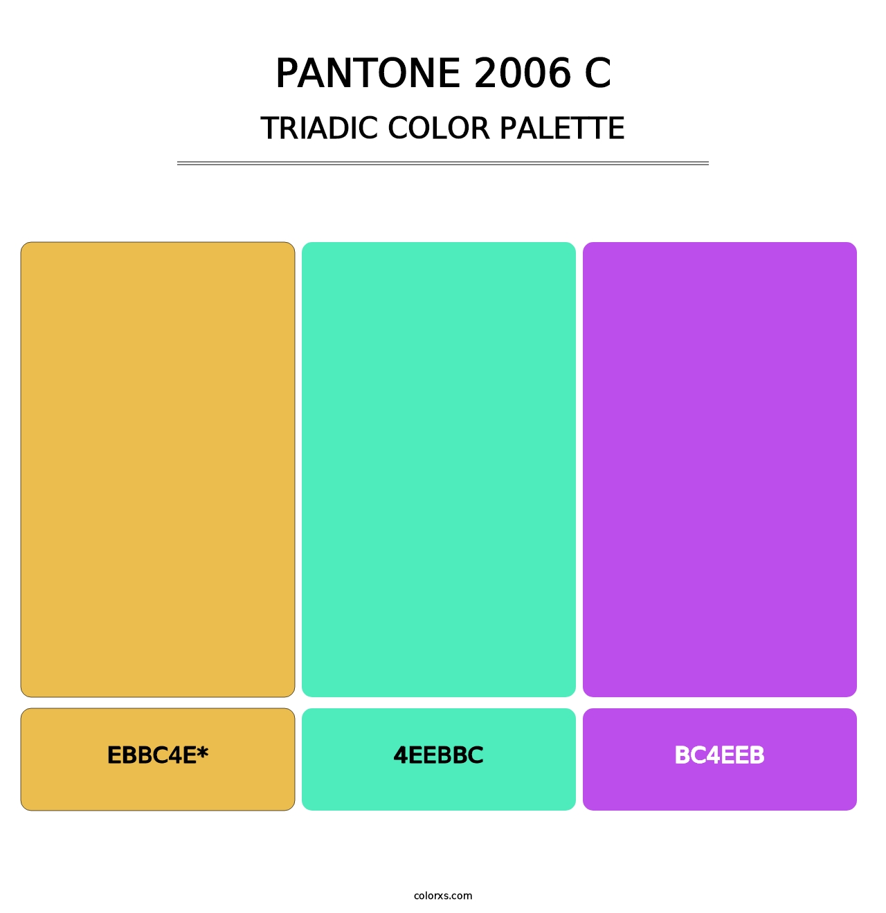 PANTONE 2006 C - Triadic Color Palette