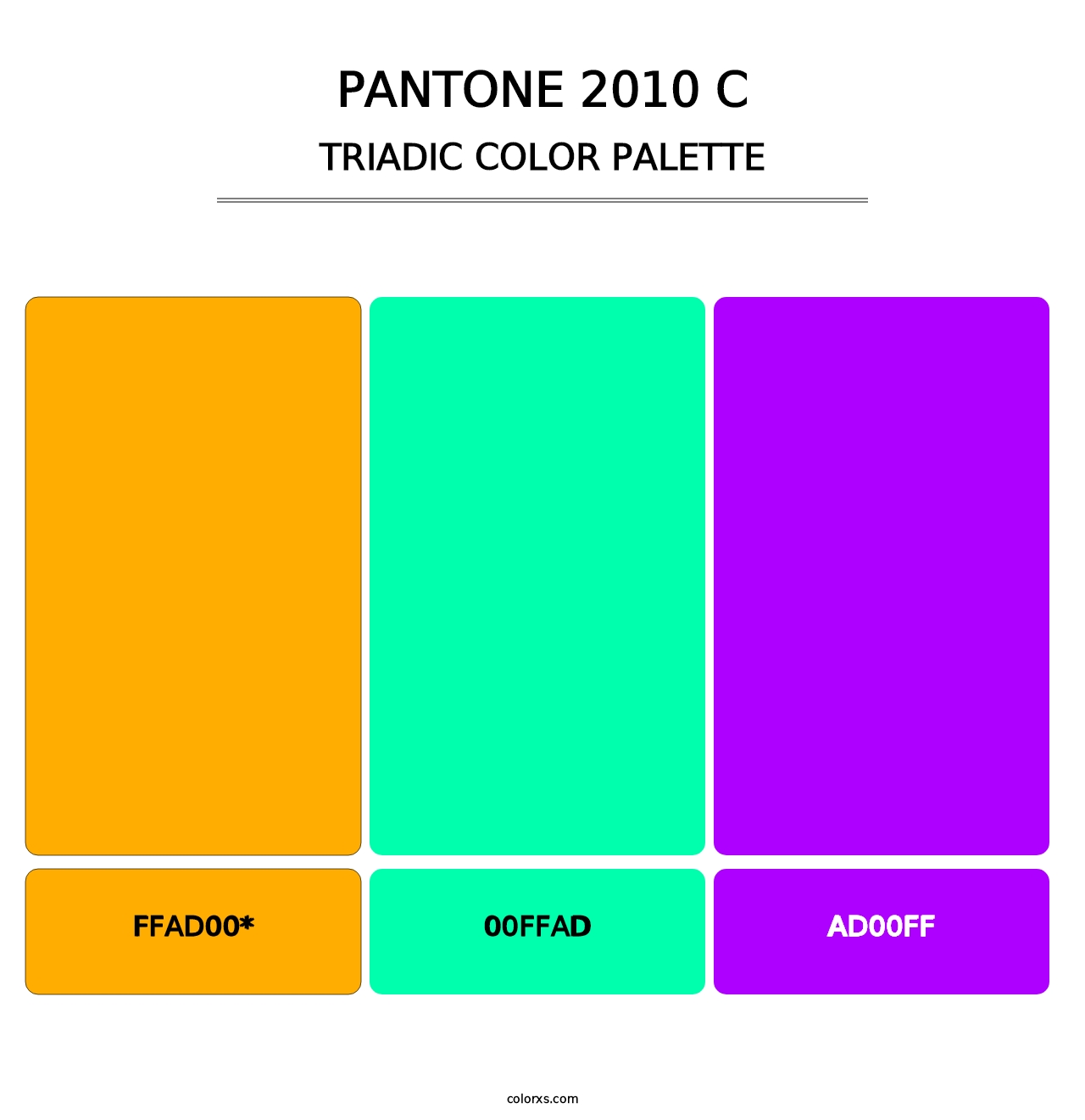 PANTONE 2010 C - Triadic Color Palette