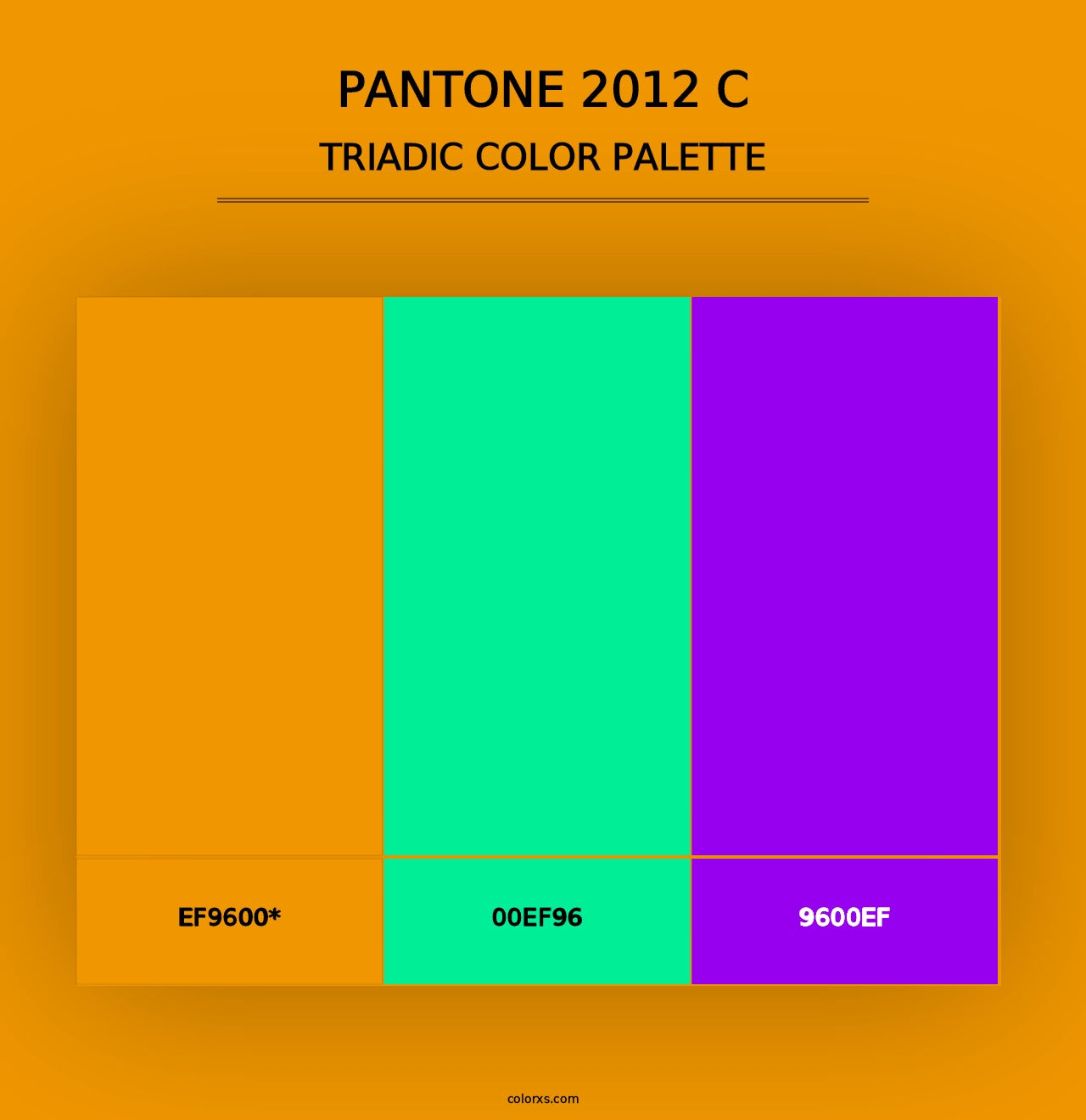 PANTONE 2012 C - Triadic Color Palette