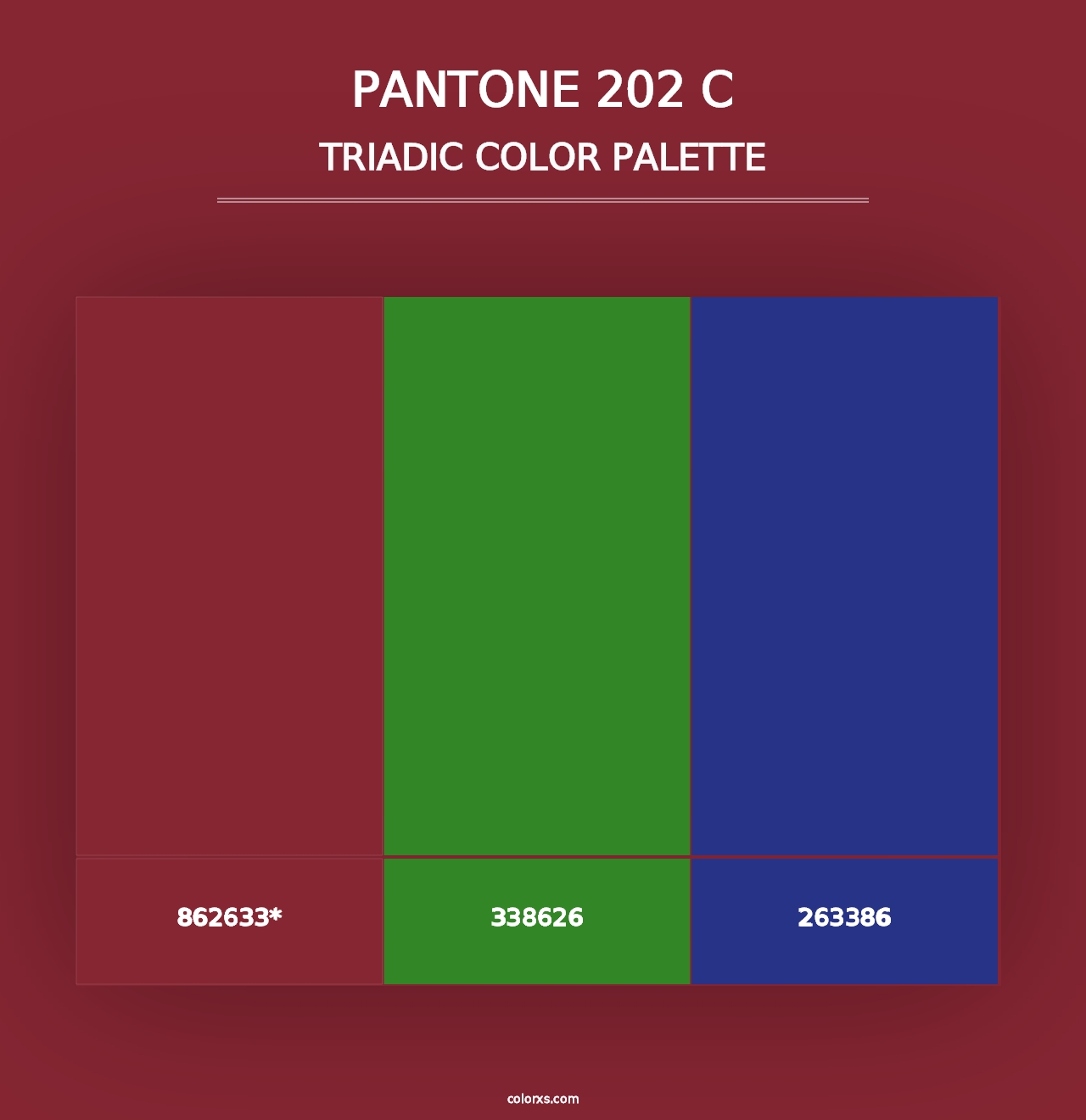 PANTONE 202 C - Triadic Color Palette