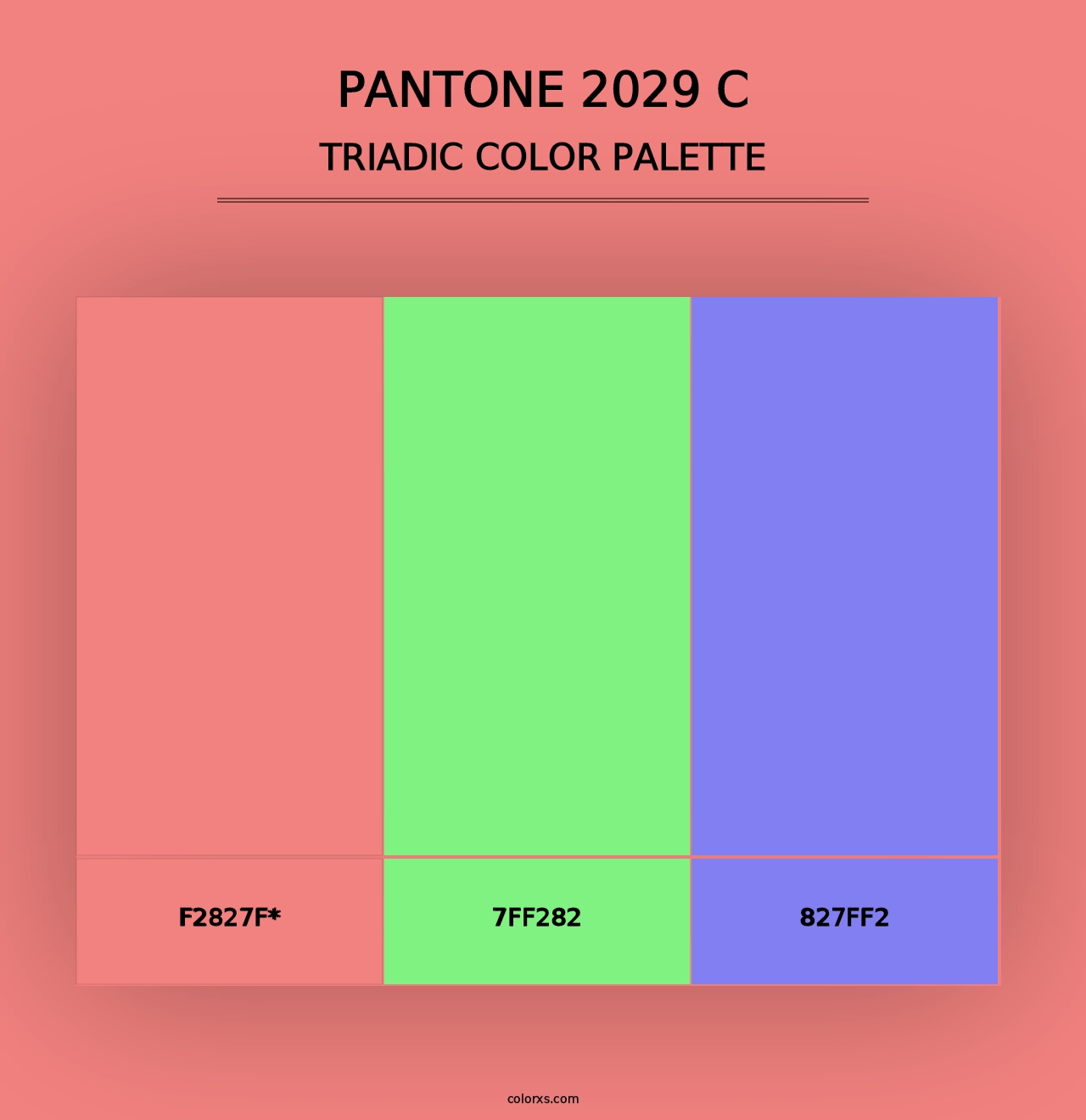 PANTONE 2029 C - Triadic Color Palette