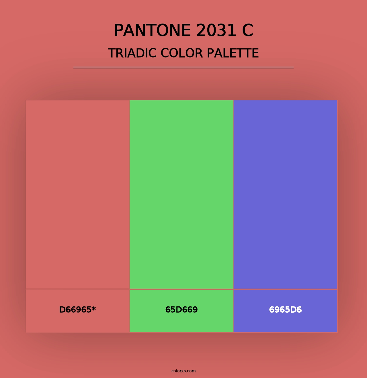 PANTONE 2031 C - Triadic Color Palette