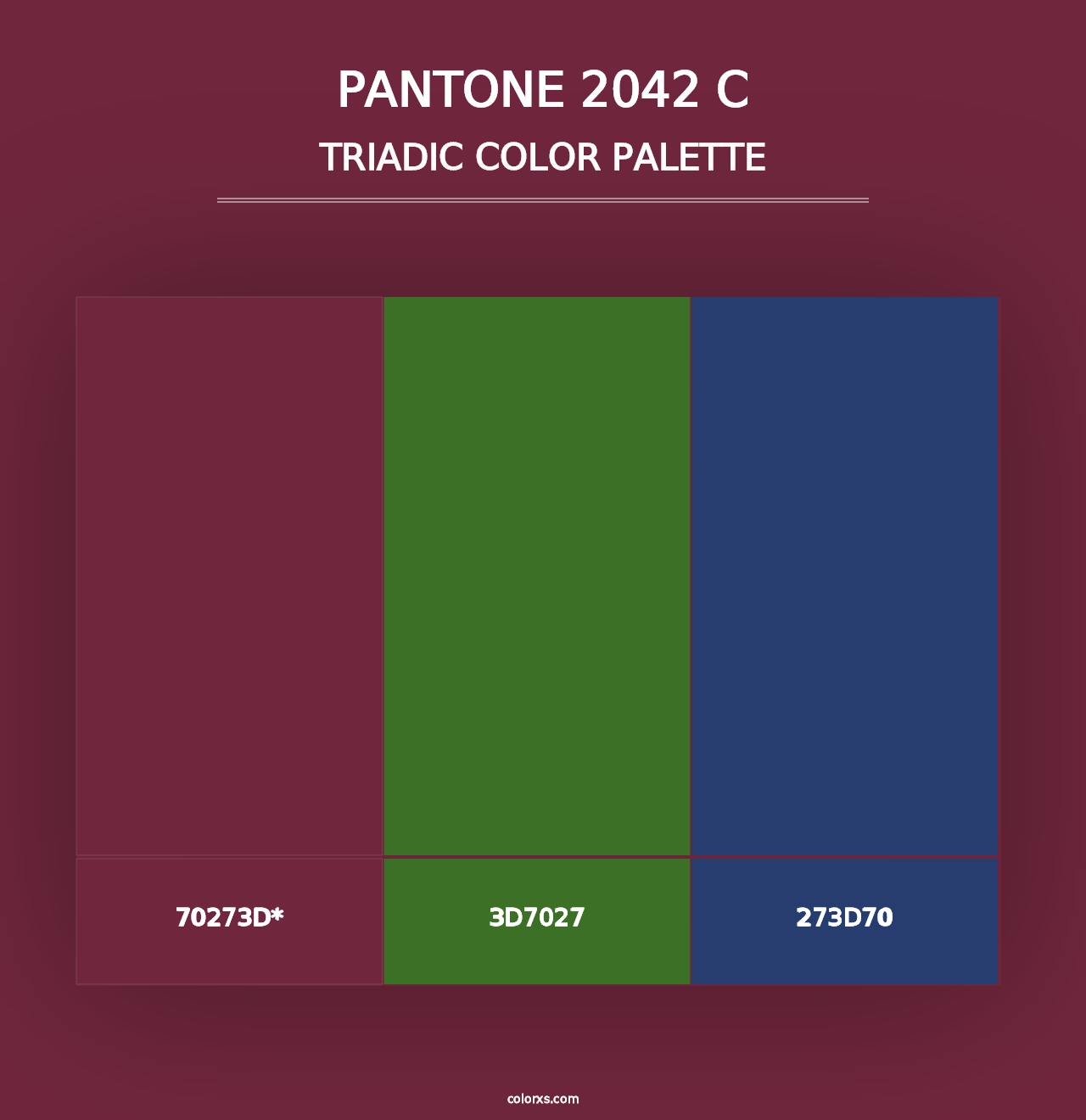 PANTONE 2042 C - Triadic Color Palette