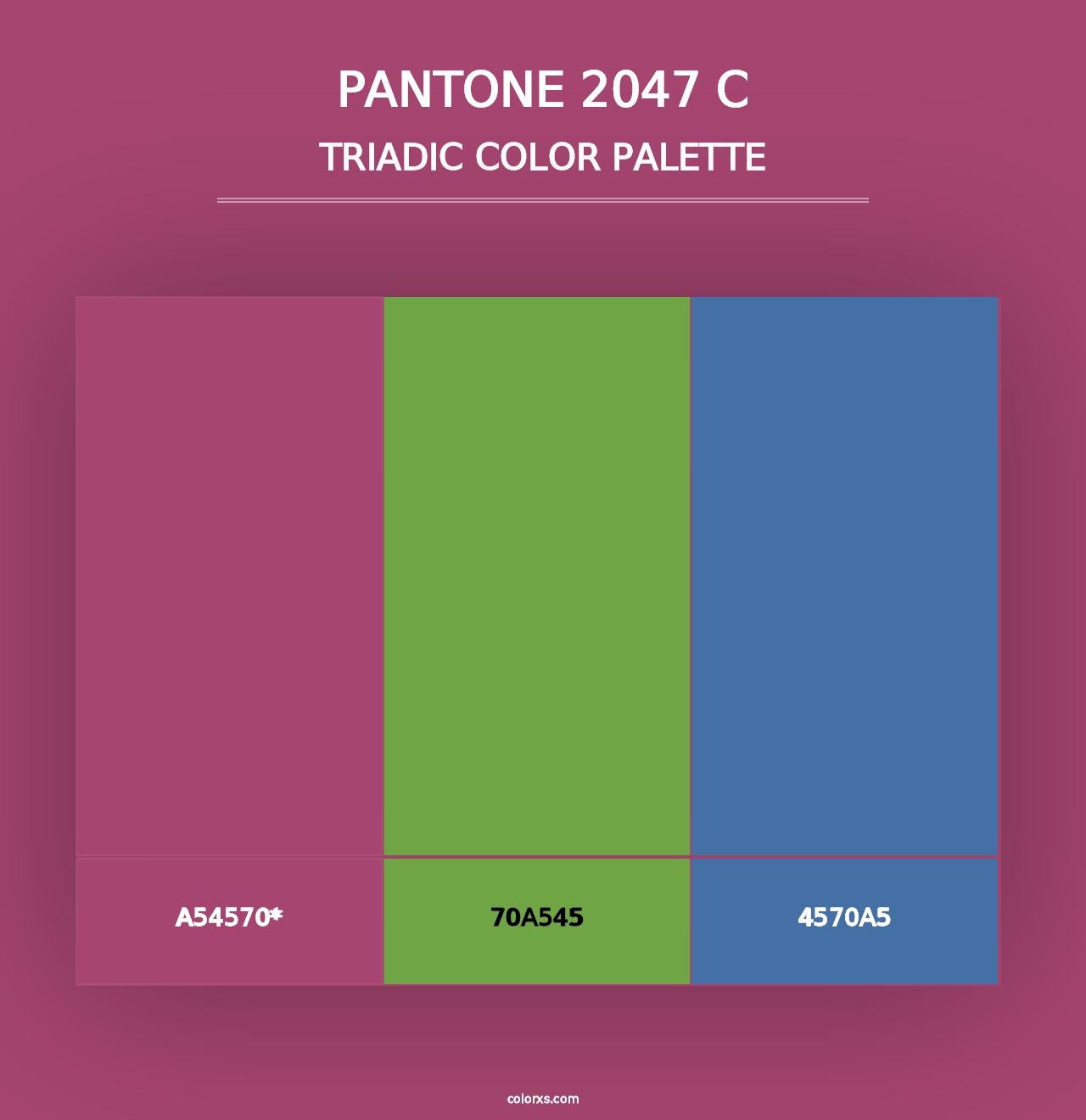 PANTONE 2047 C - Triadic Color Palette