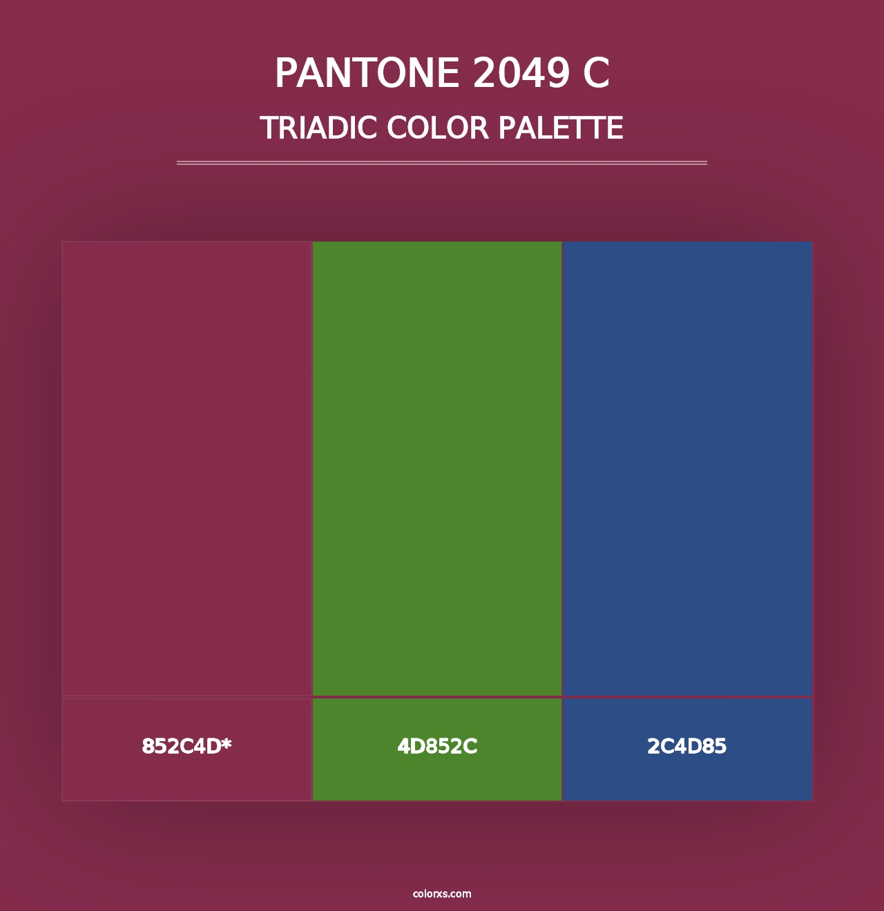 PANTONE 2049 C - Triadic Color Palette