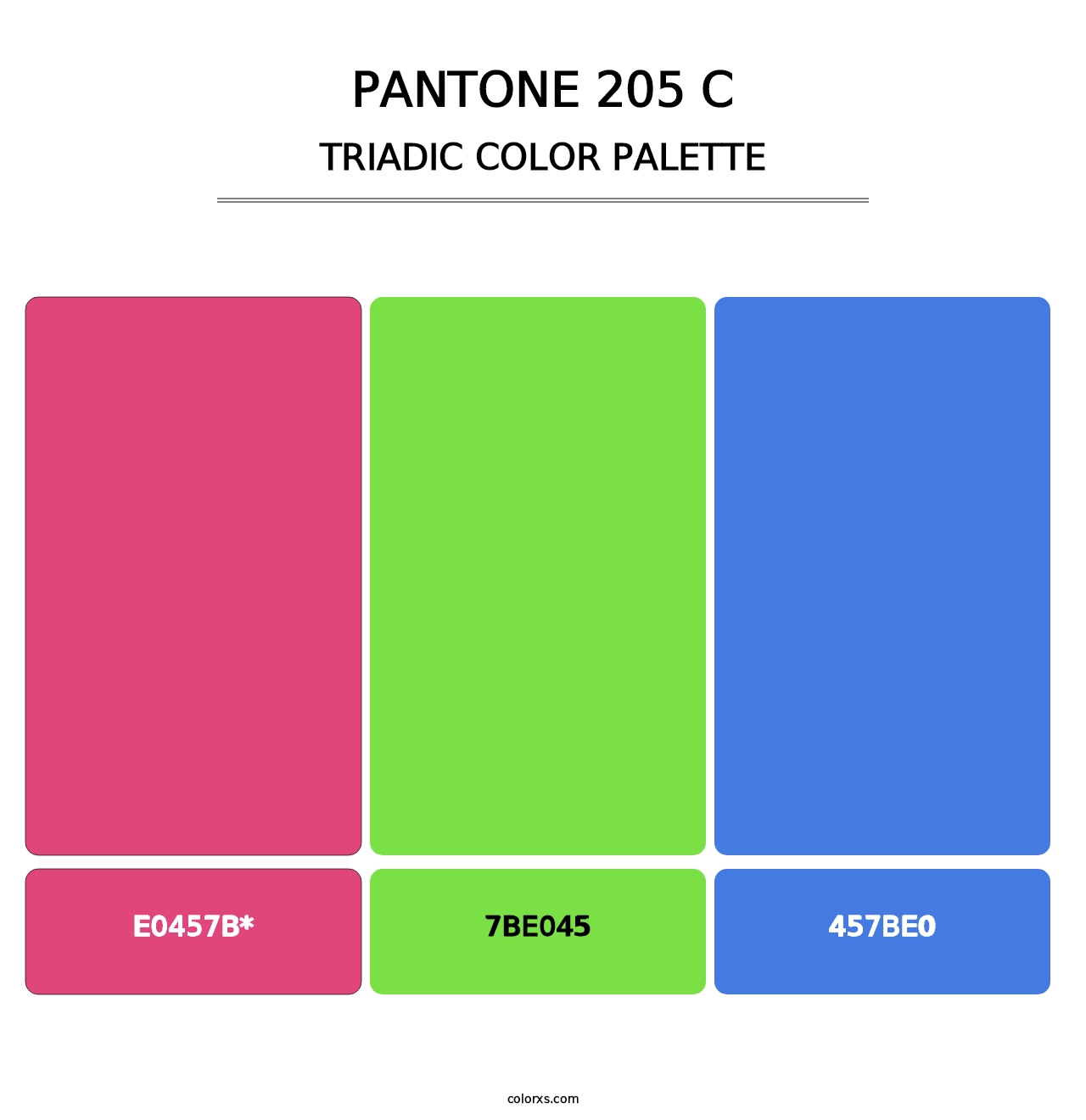 PANTONE 205 C - Triadic Color Palette