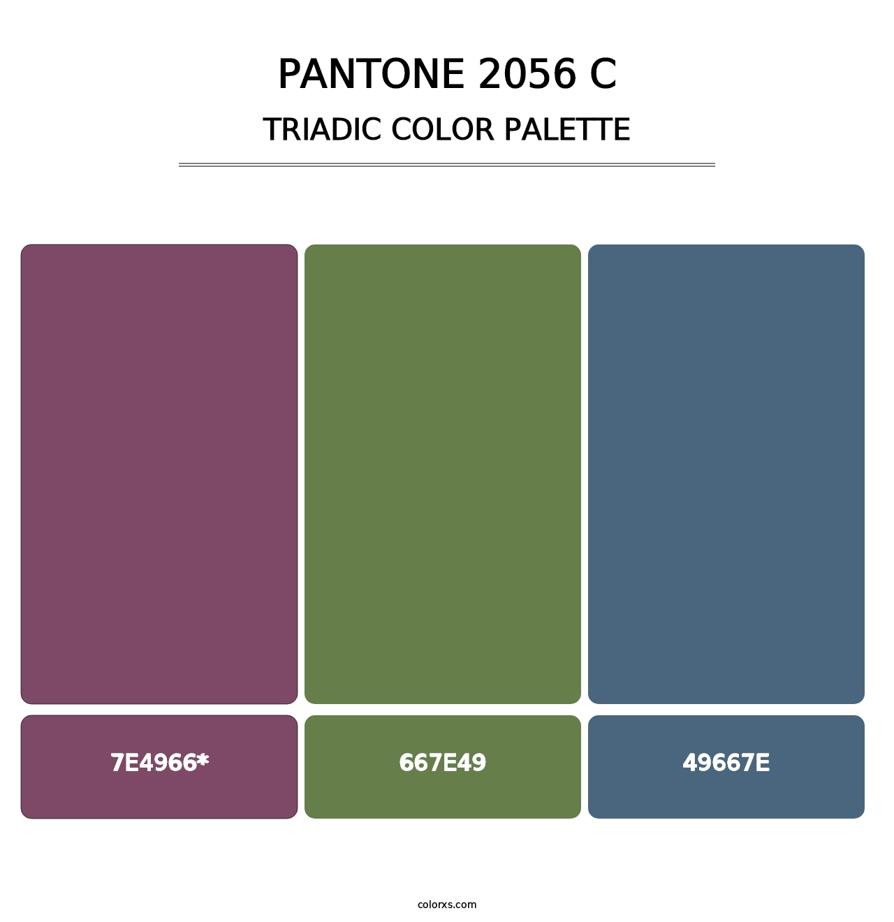 PANTONE 2056 C - Triadic Color Palette