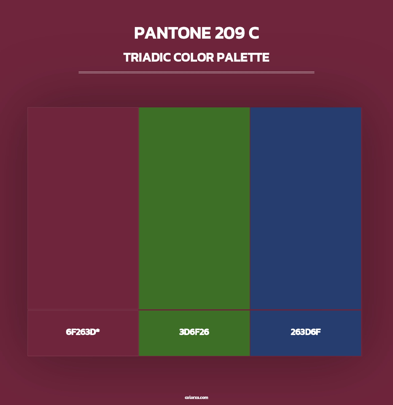 PANTONE 209 C - Triadic Color Palette