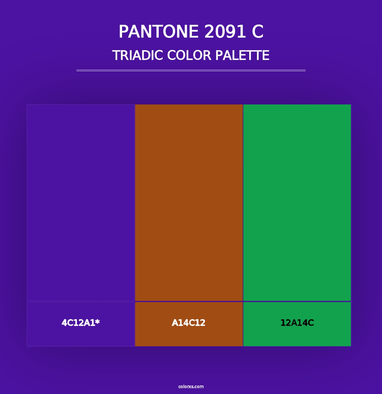 PANTONE 2091 C - Triadic Color Palette