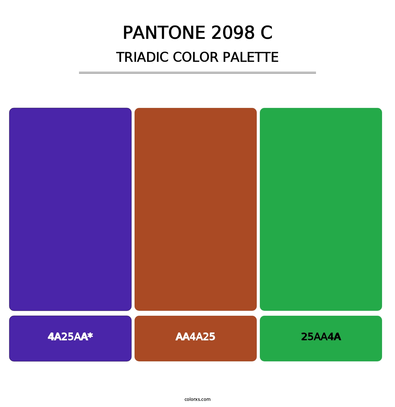 PANTONE 2098 C - Triadic Color Palette