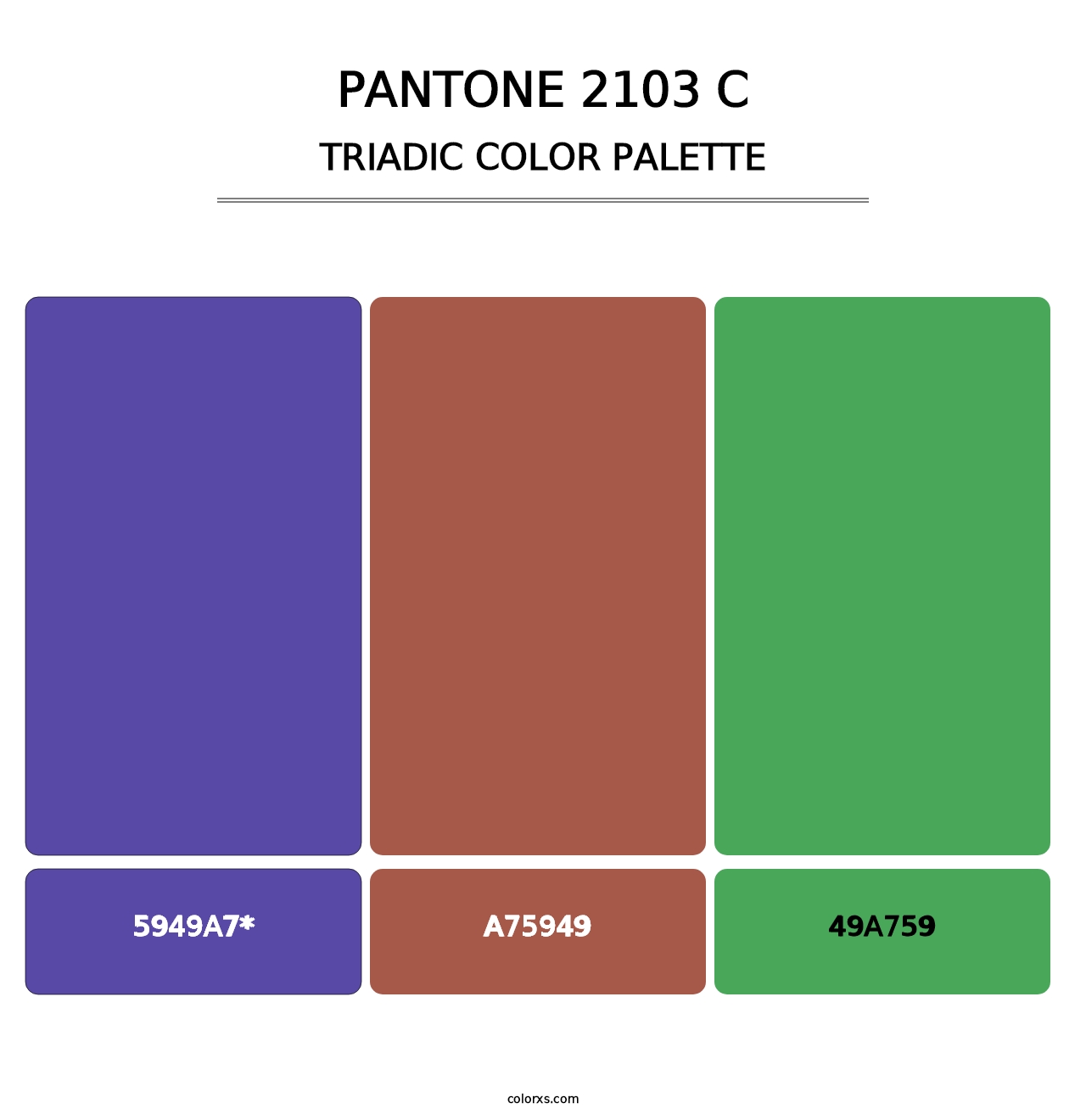 PANTONE 2103 C - Triadic Color Palette