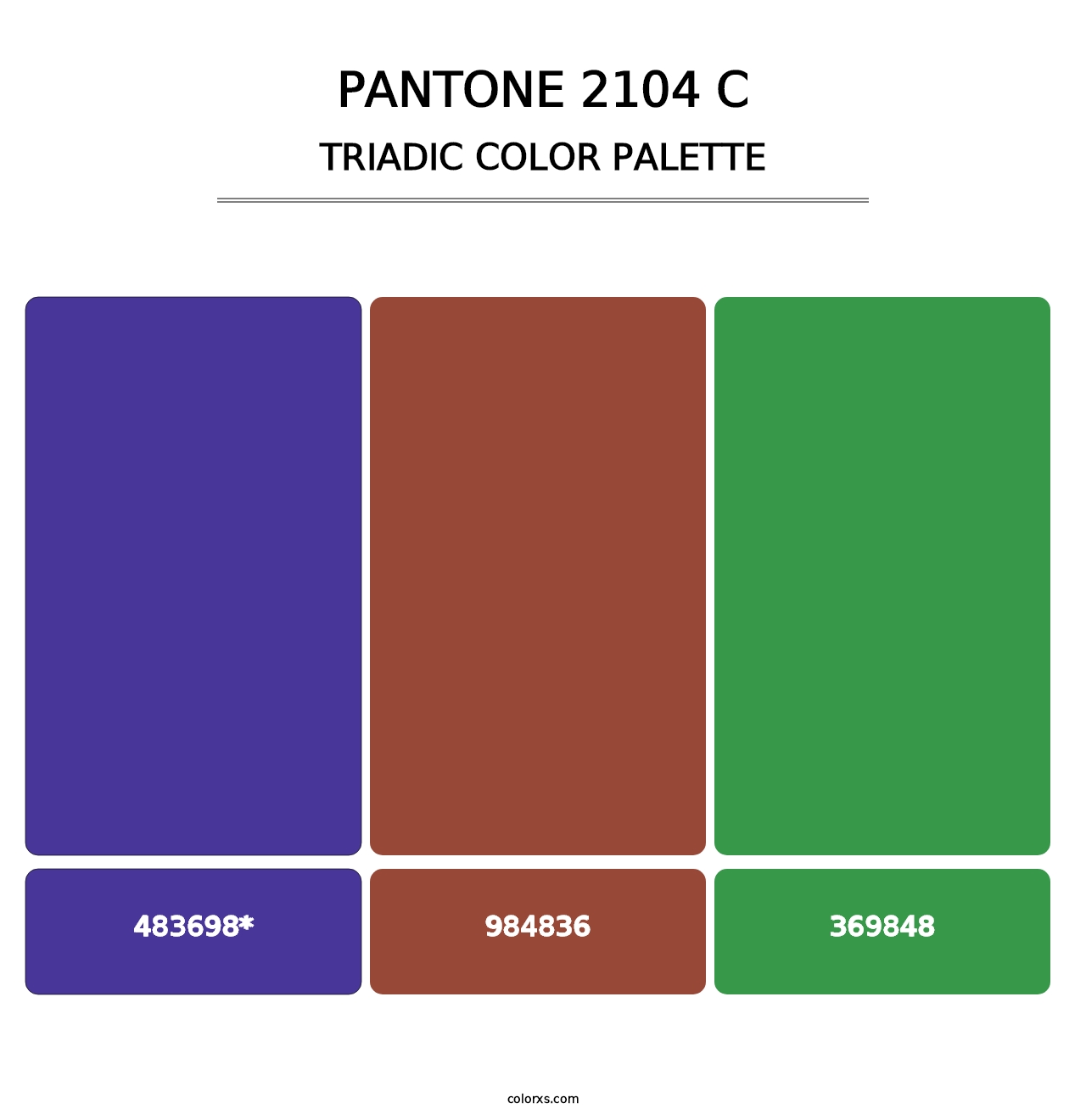 PANTONE 2104 C - Triadic Color Palette