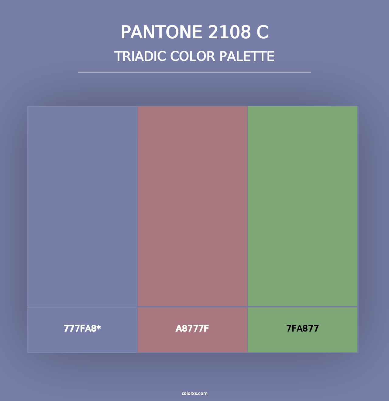 PANTONE 2108 C - Triadic Color Palette