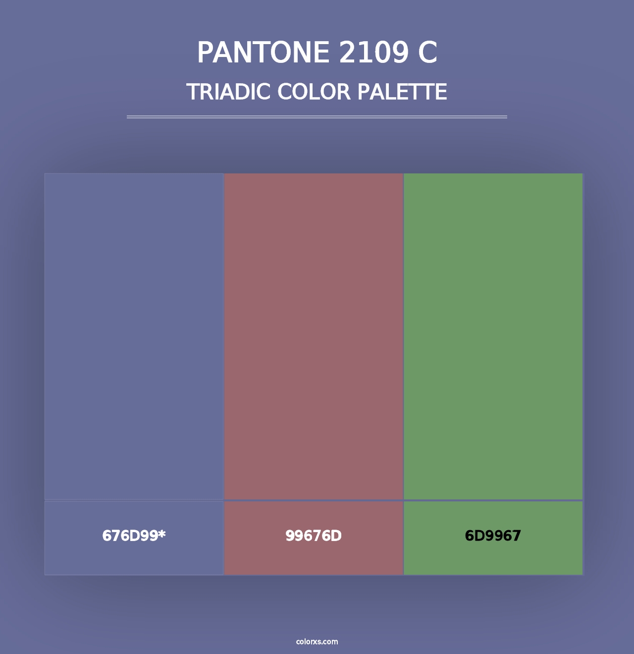 PANTONE 2109 C - Triadic Color Palette