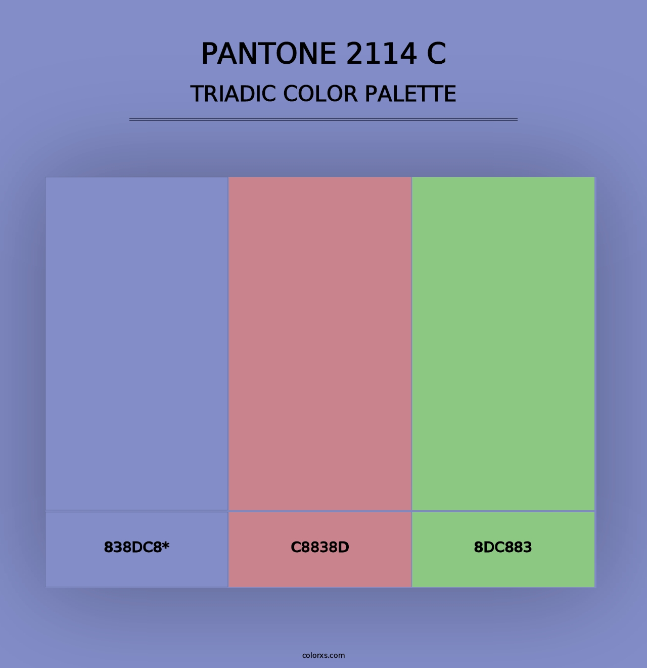 PANTONE 2114 C - Triadic Color Palette