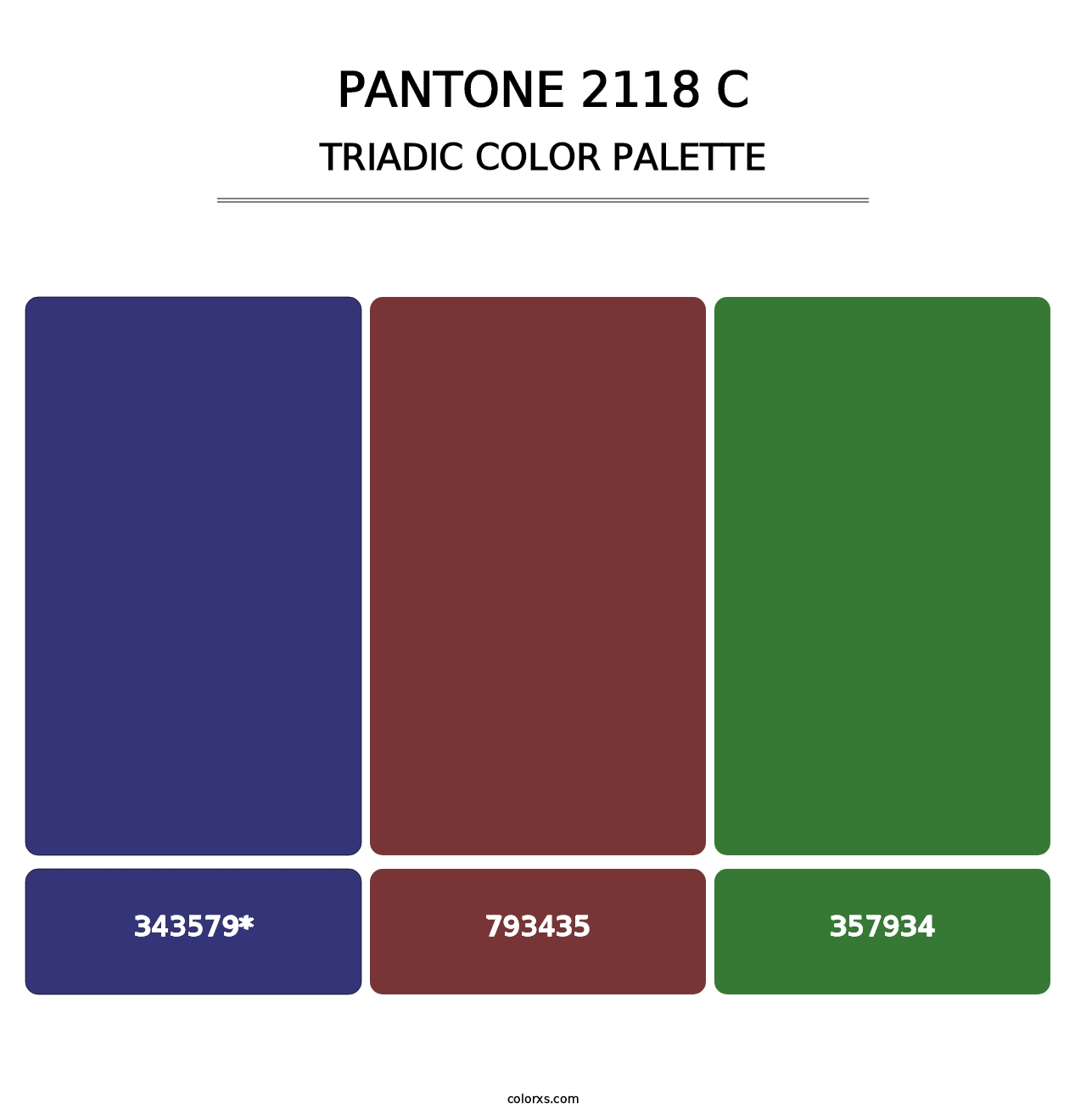 PANTONE 2118 C - Triadic Color Palette