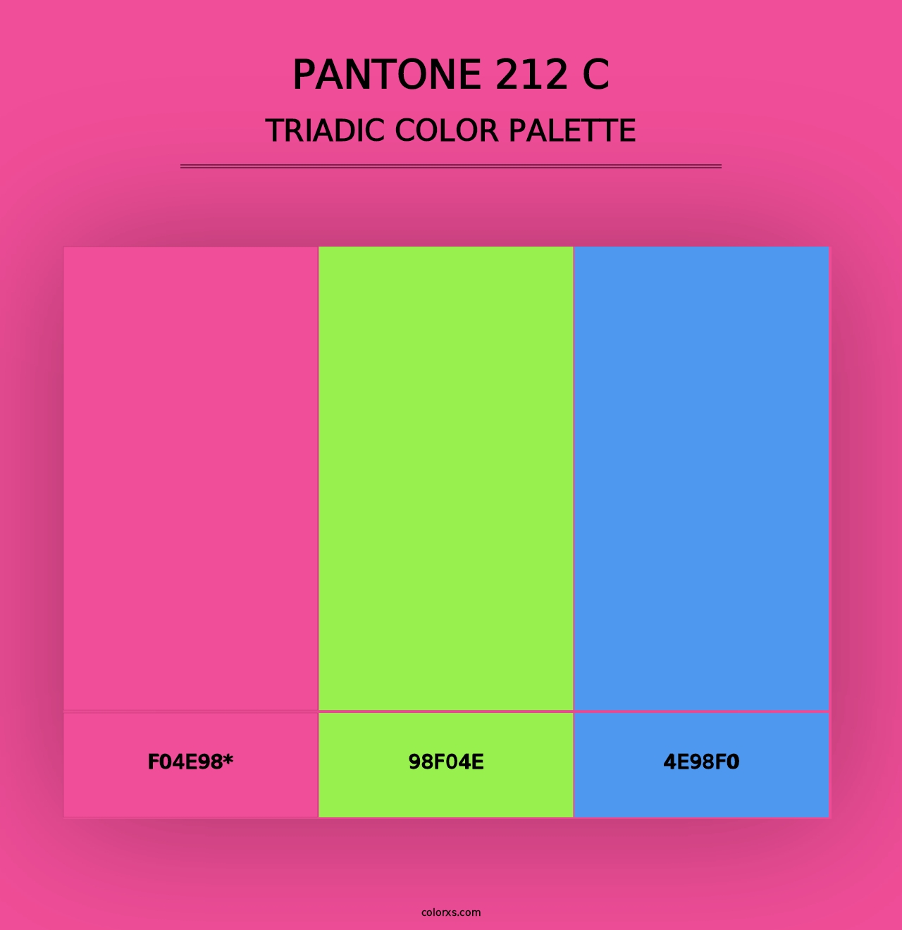 PANTONE 212 C - Triadic Color Palette