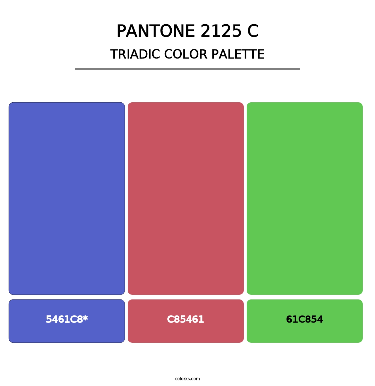 PANTONE 2125 C - Triadic Color Palette