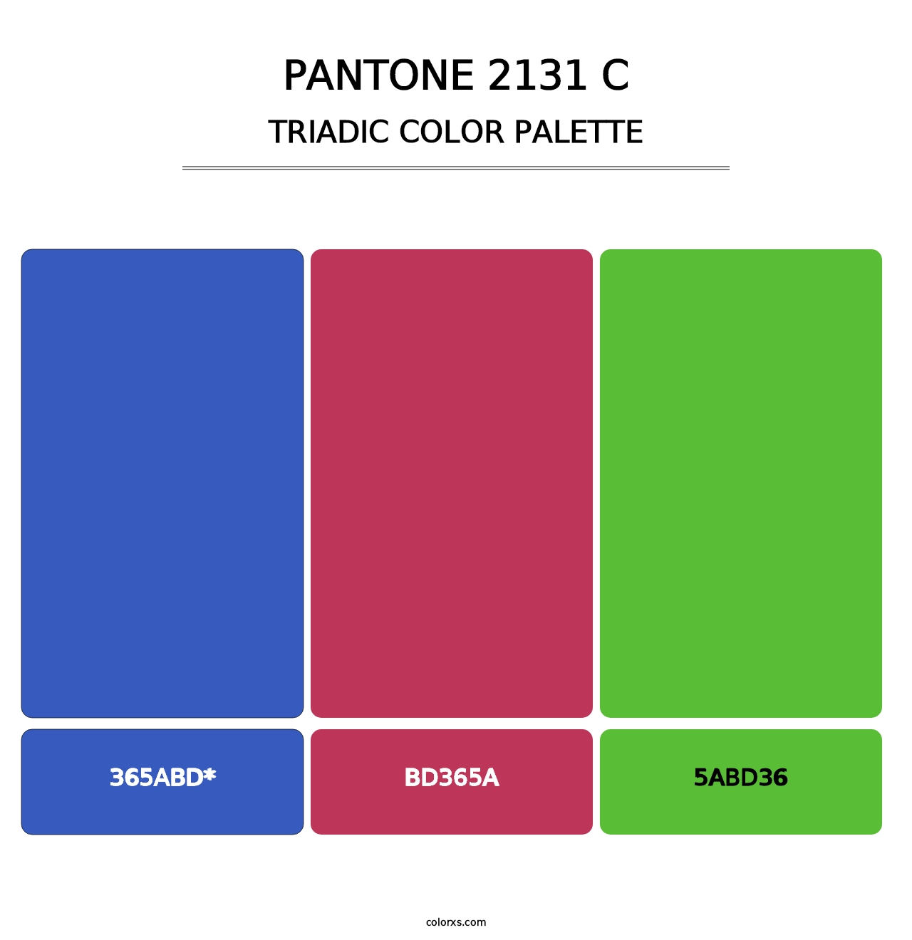 PANTONE 2131 C - Triadic Color Palette