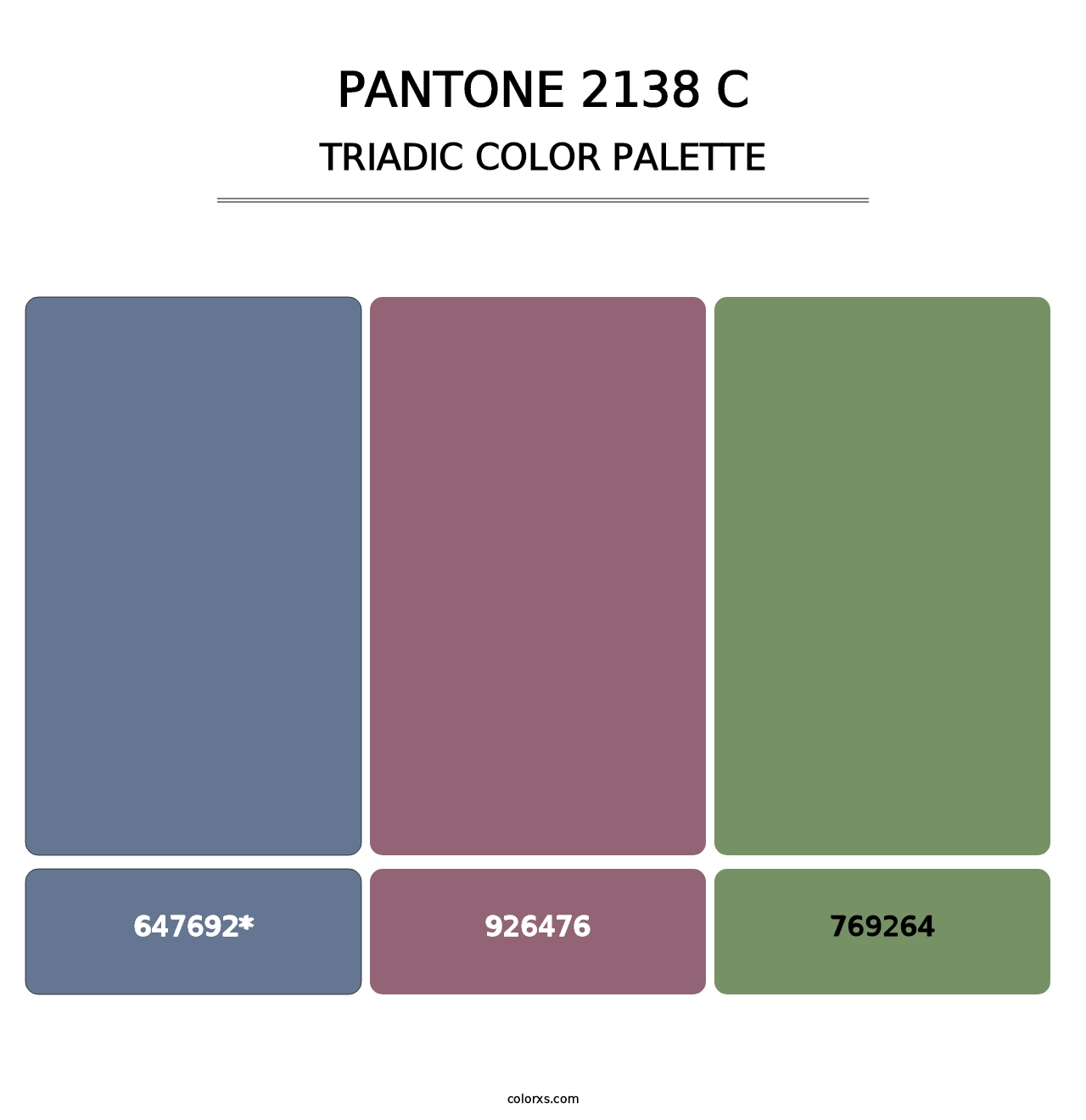 PANTONE 2138 C - Triadic Color Palette