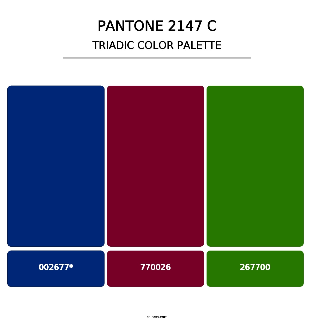 PANTONE 2147 C - Triadic Color Palette